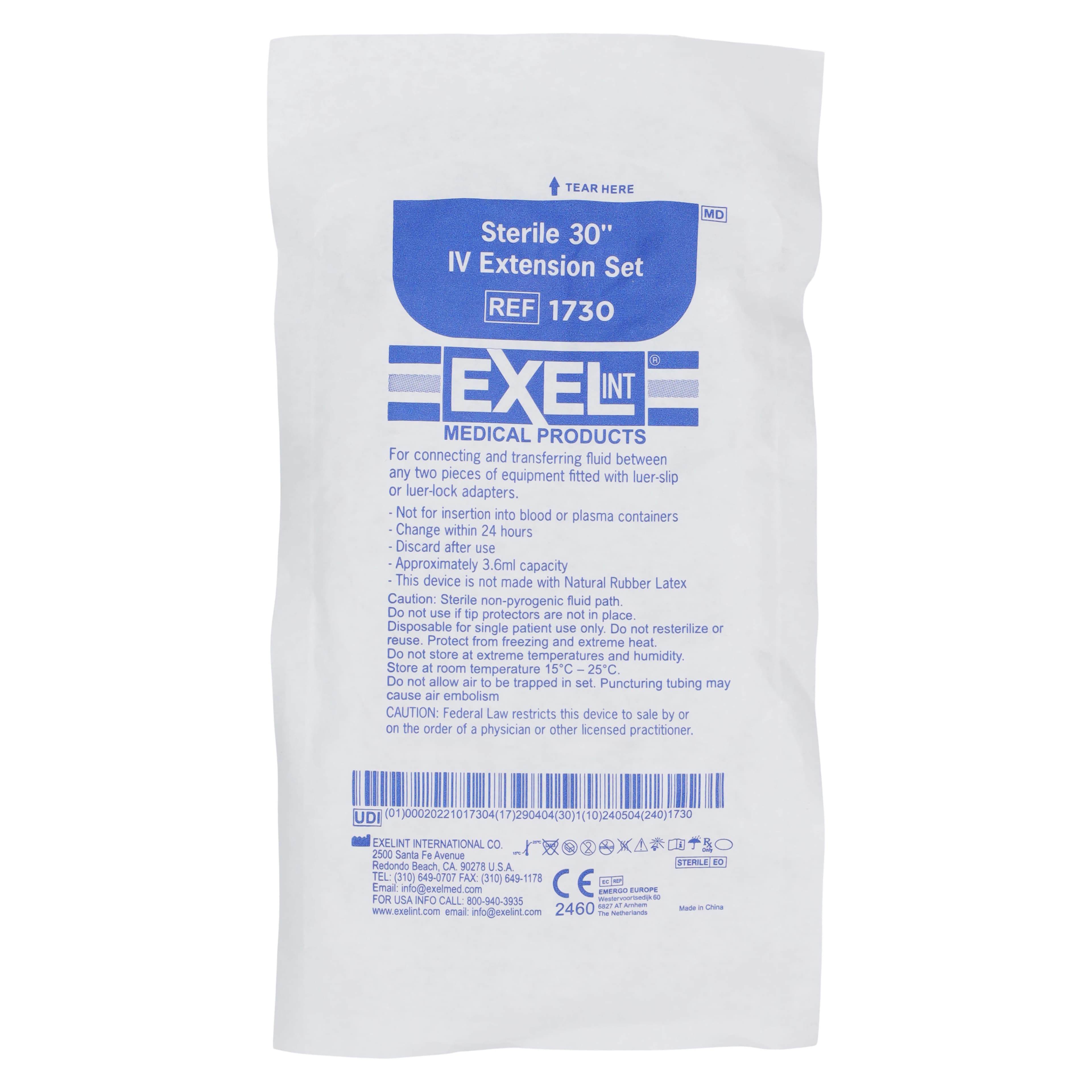 Exel IV Extension Set, 30" Length, DEHP-Free, 100/Case thumbnail 2