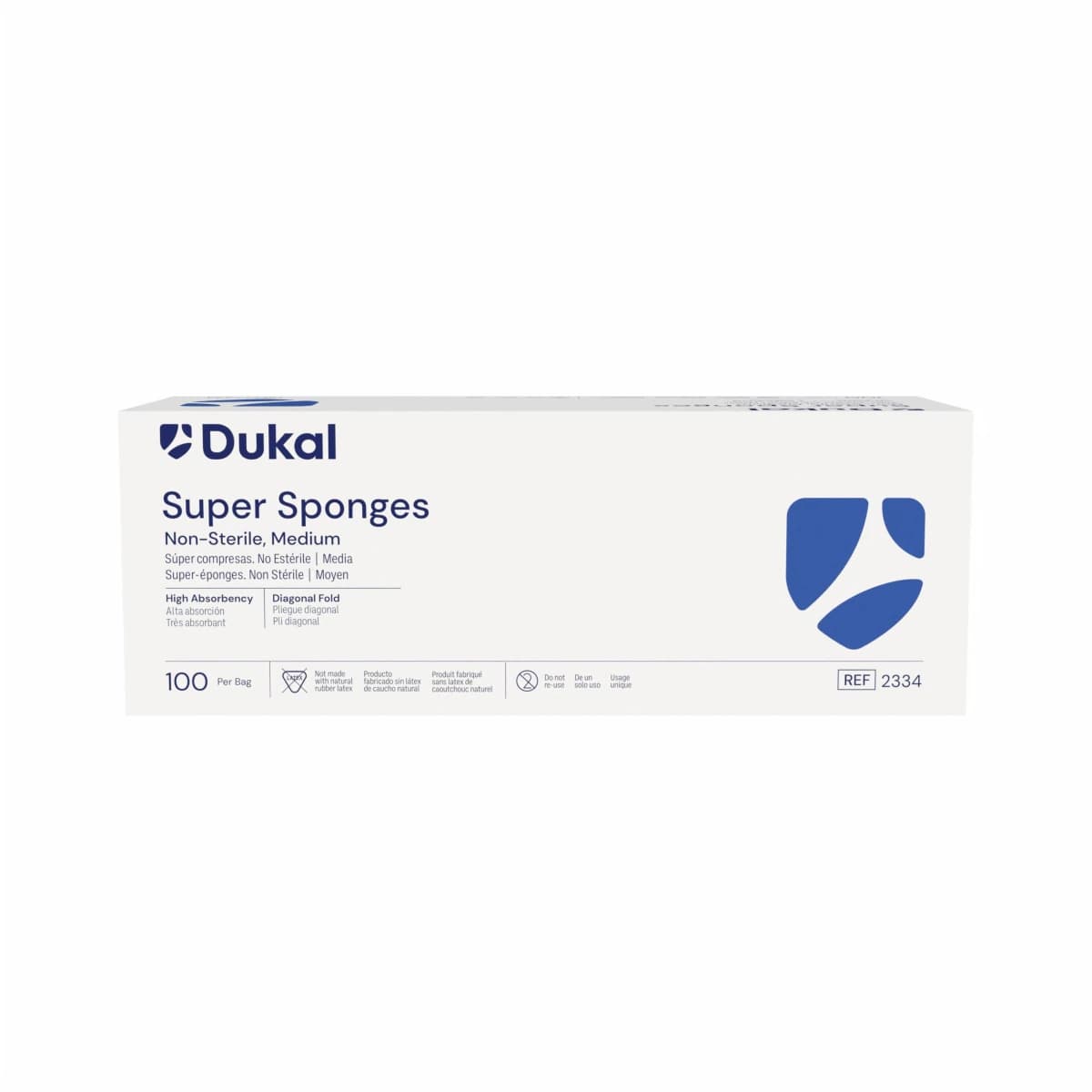 Dukal 100% Cotton Gauze Sponge, 6 x 6-3/4", 32 Ply, Non-Sterile, Medium Washed, Latex-Free - Sponge Super NS 32Ply - Image 1