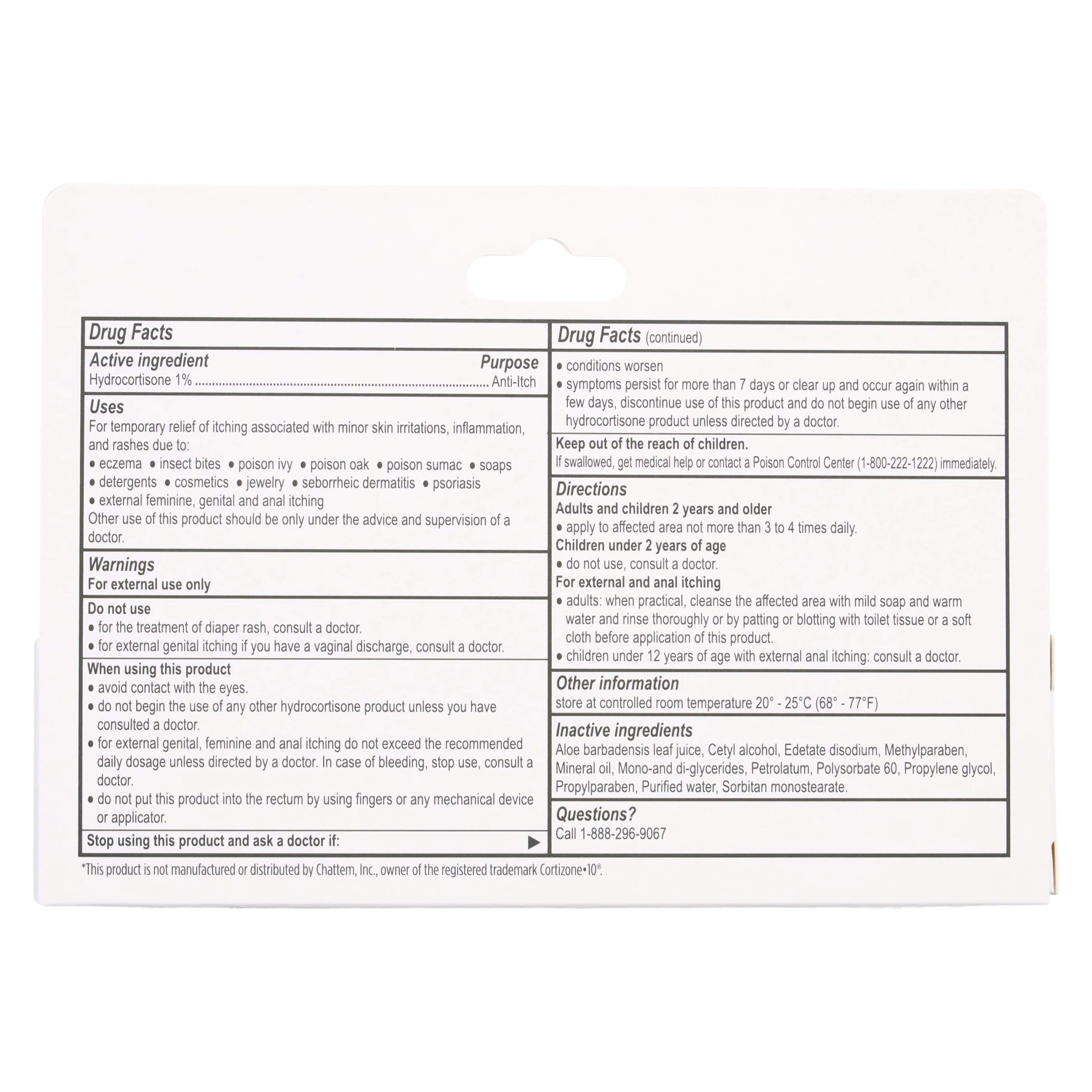 Hydrocortisone Cream with Aloe, 1%, 1 oz Tube thumbnail 4