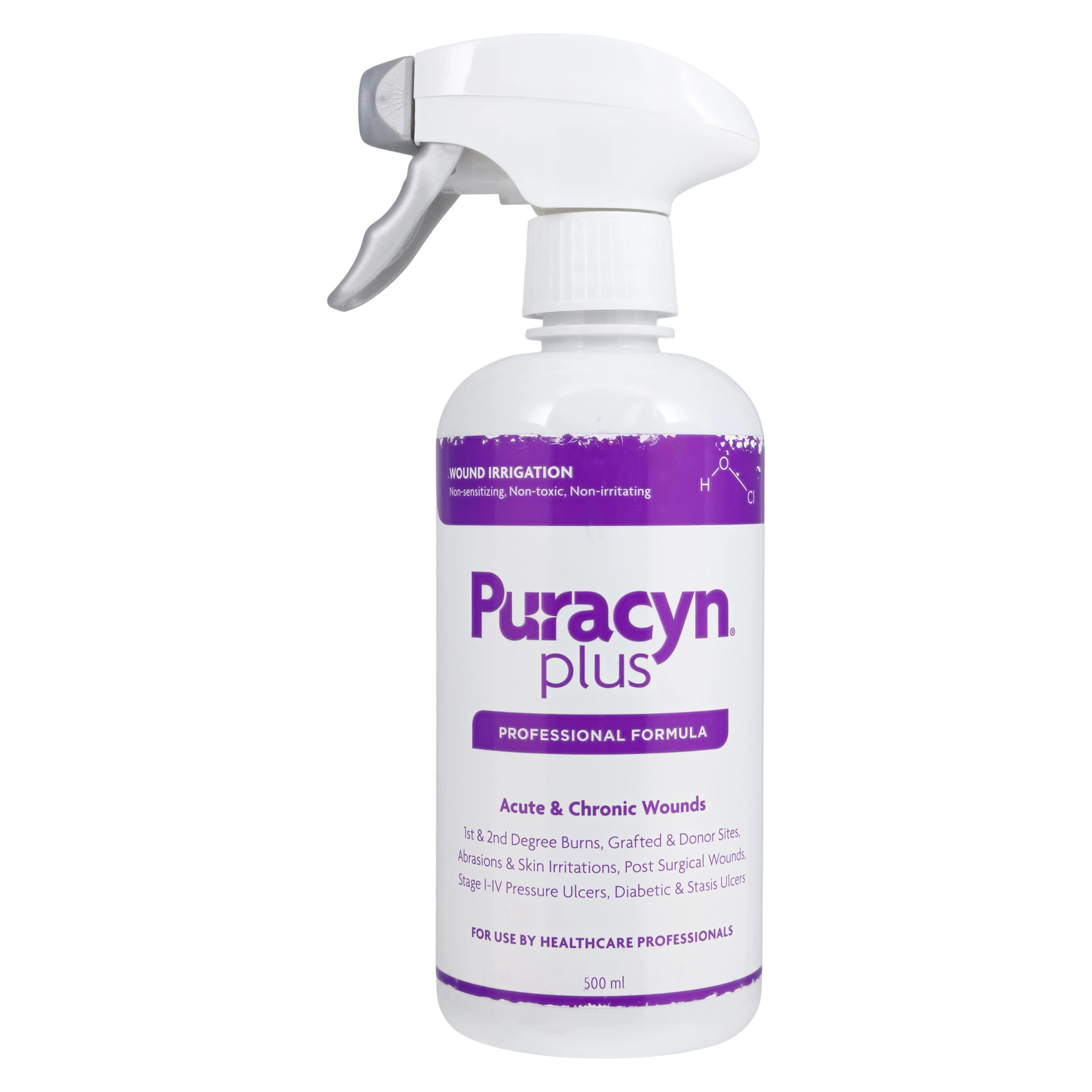 Puracyn Plus Wound Cleanser, 16.9 oz, Hypochlorous Acid, Trigger Spray Bottle, Latex-Free, Disposable - Puracyn Plus Wound Trigger Spr - Image 1