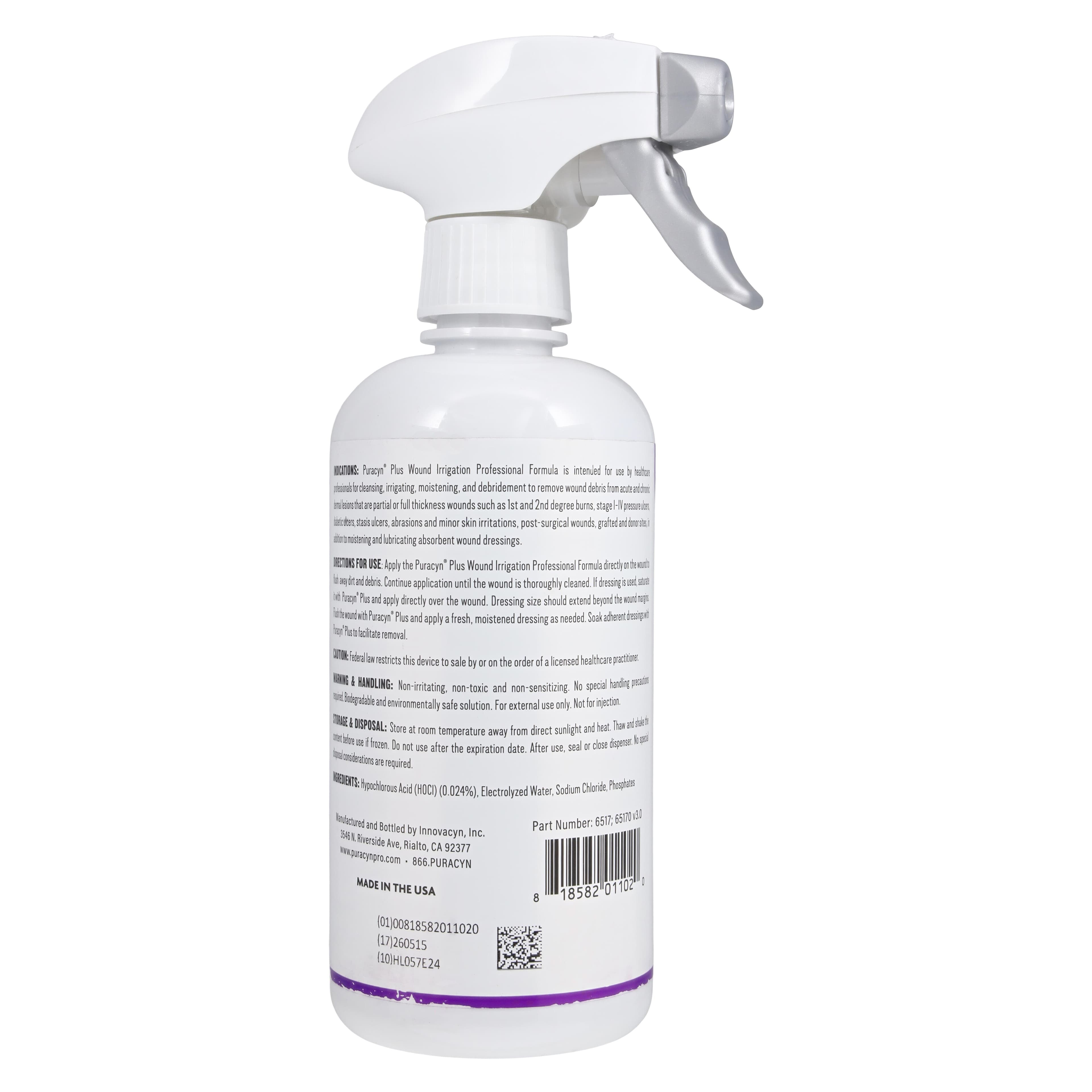 Puracyn Plus Wound Cleanser, 16.9 oz, Hypochlorous Acid, Trigger Spray Bottle, Latex-Free, Disposable thumbnail 2