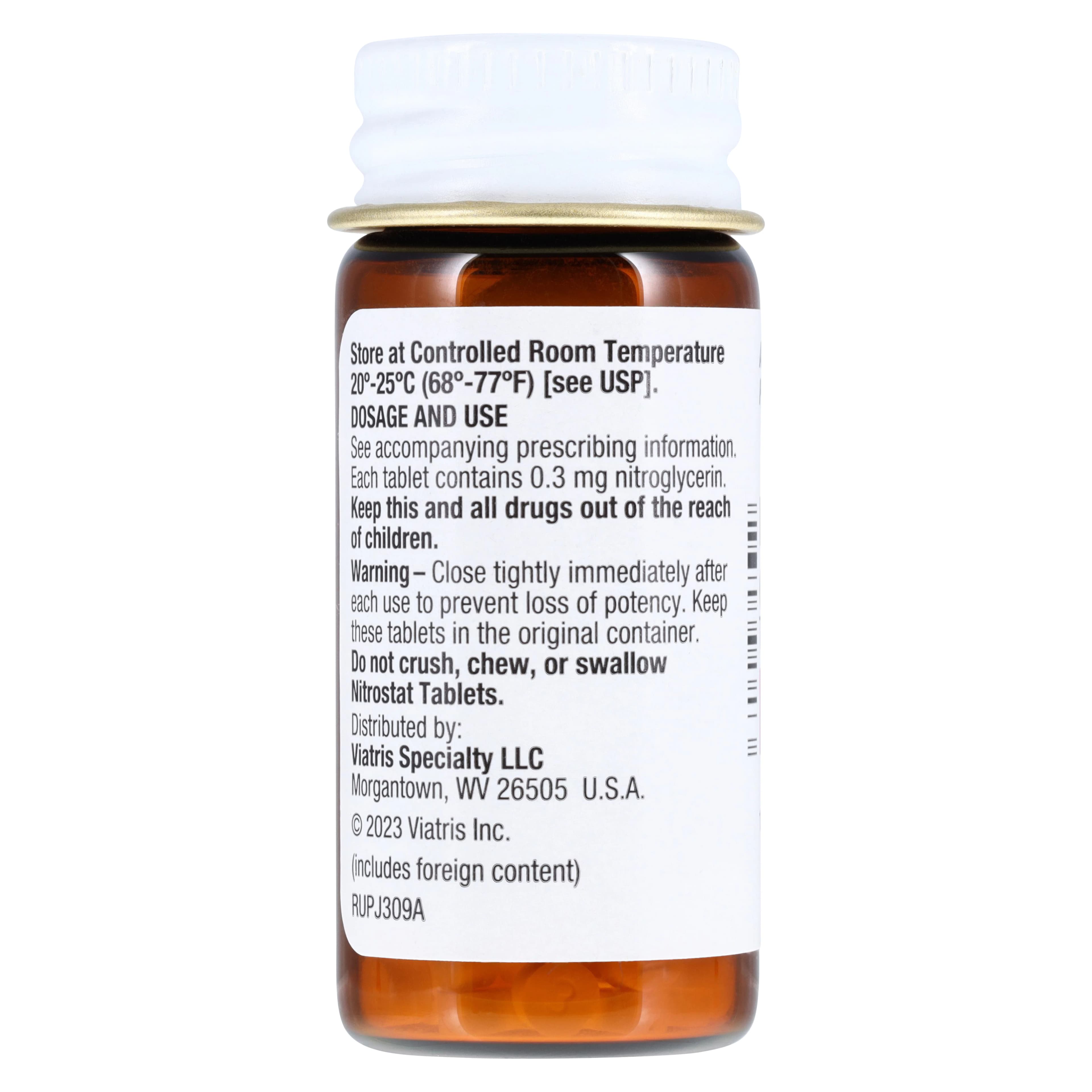 Nitrostat Sublingual Tablets, 0.3mg, 100/Bottle thumbnail 3