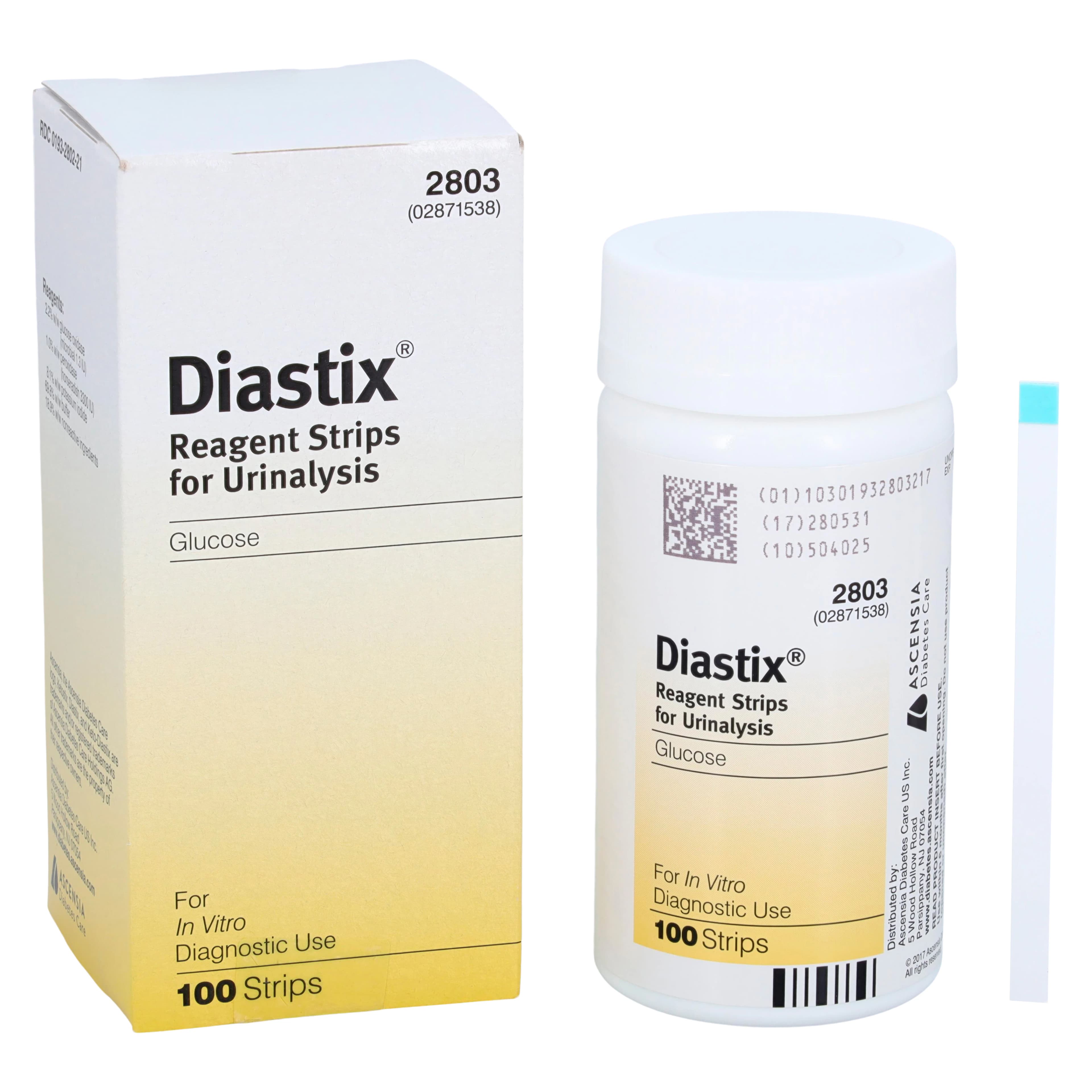 Diastix Glucose Urinalysis Test Strips, 100/Bottle, #2803 - Diastix Strips #2803 - Image 1
