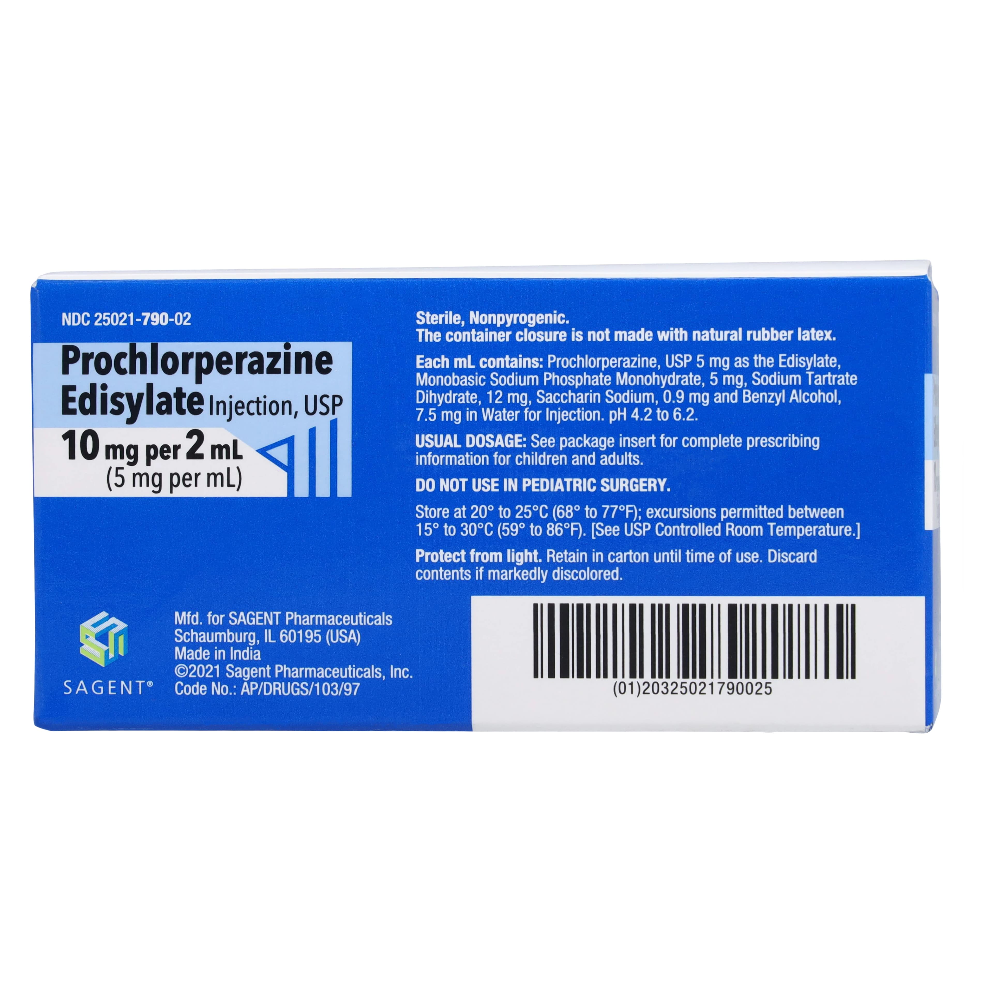 Prochlorperazine Edisylate Injection 5mg/mL, Single Dose Vial, 2mL, 10/Package thumbnail 5