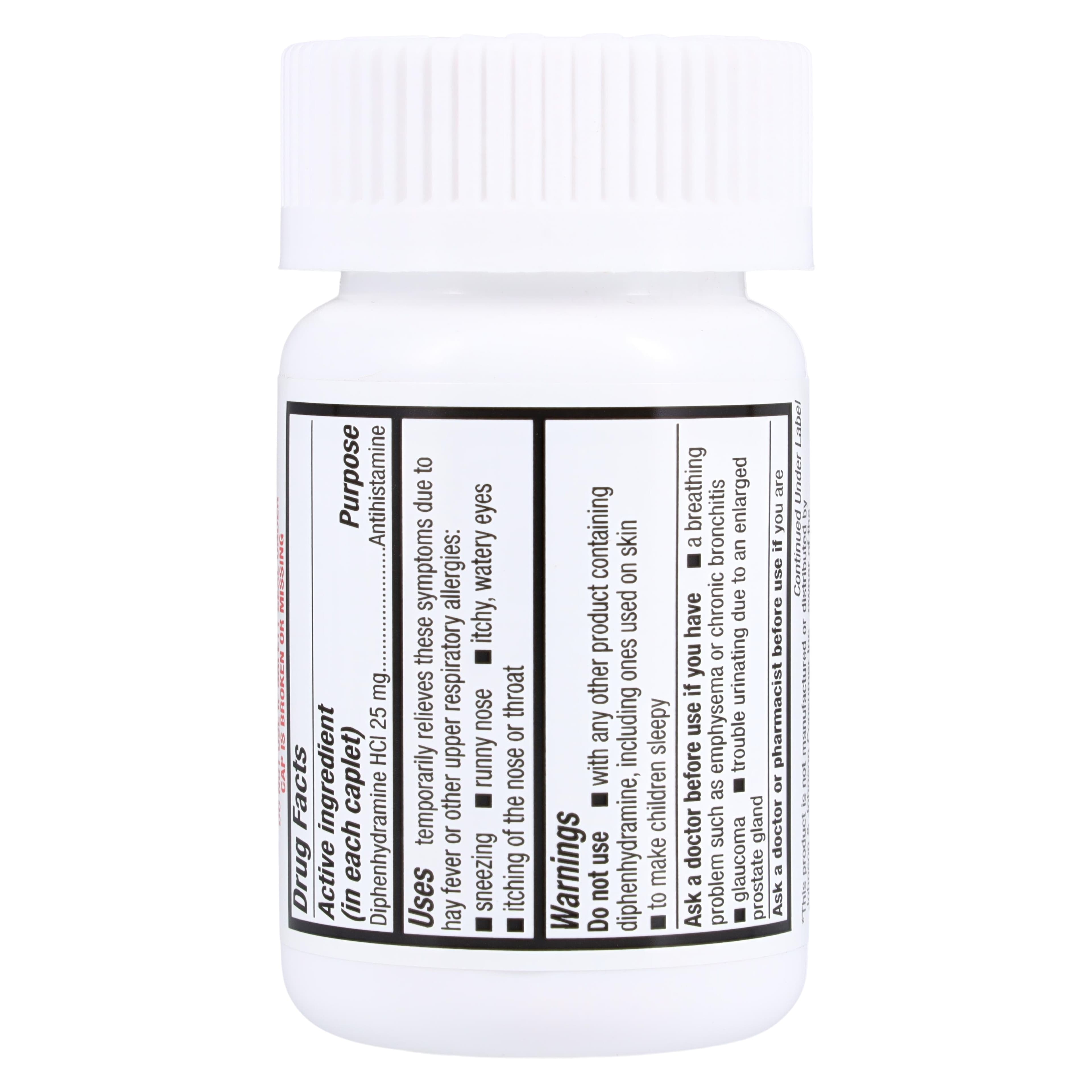 Diphenhydramine HCl Tablets, 25mg, 100/Bottle thumbnail 2