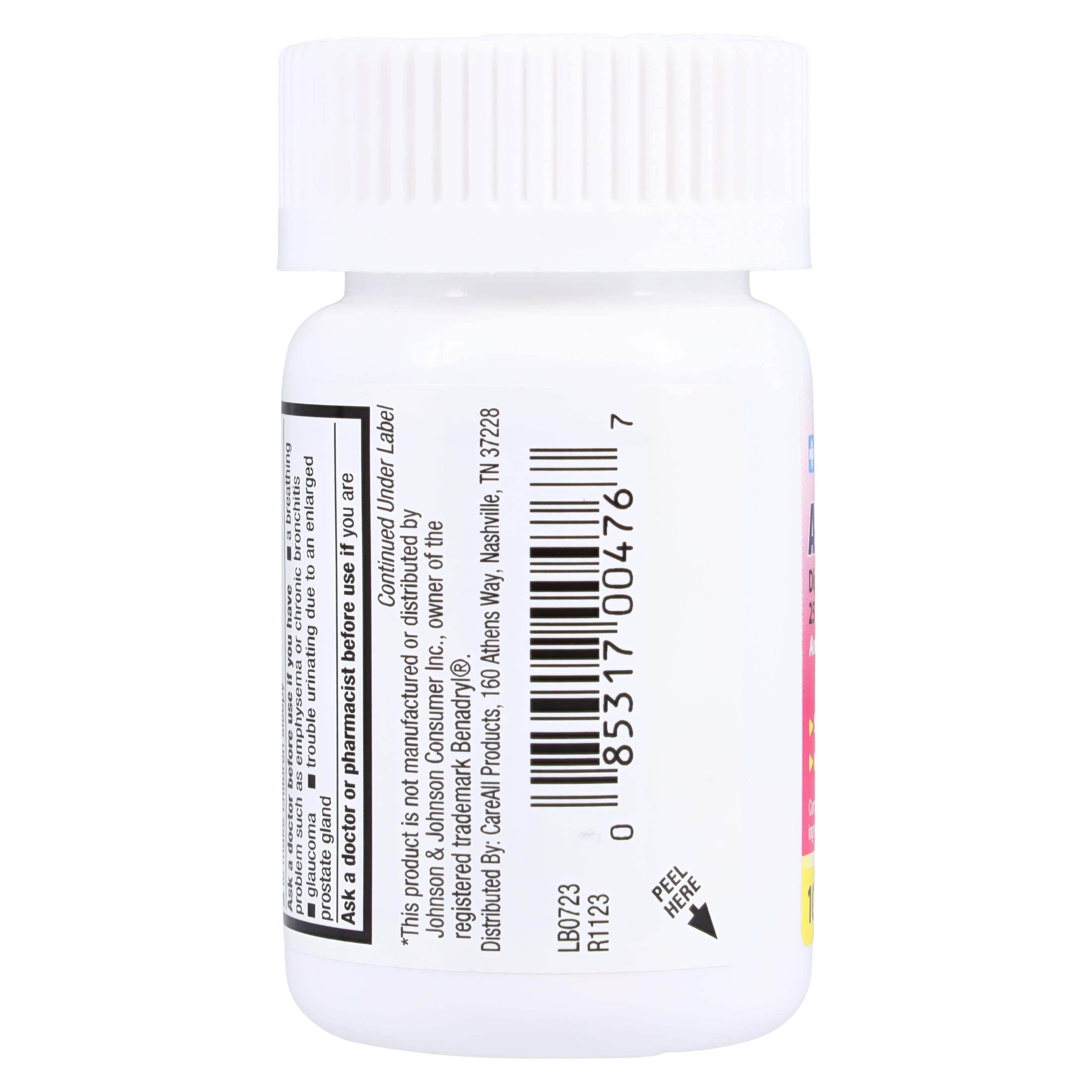 Diphenhydramine HCl Tablets, 25mg, 100/Bottle thumbnail 3