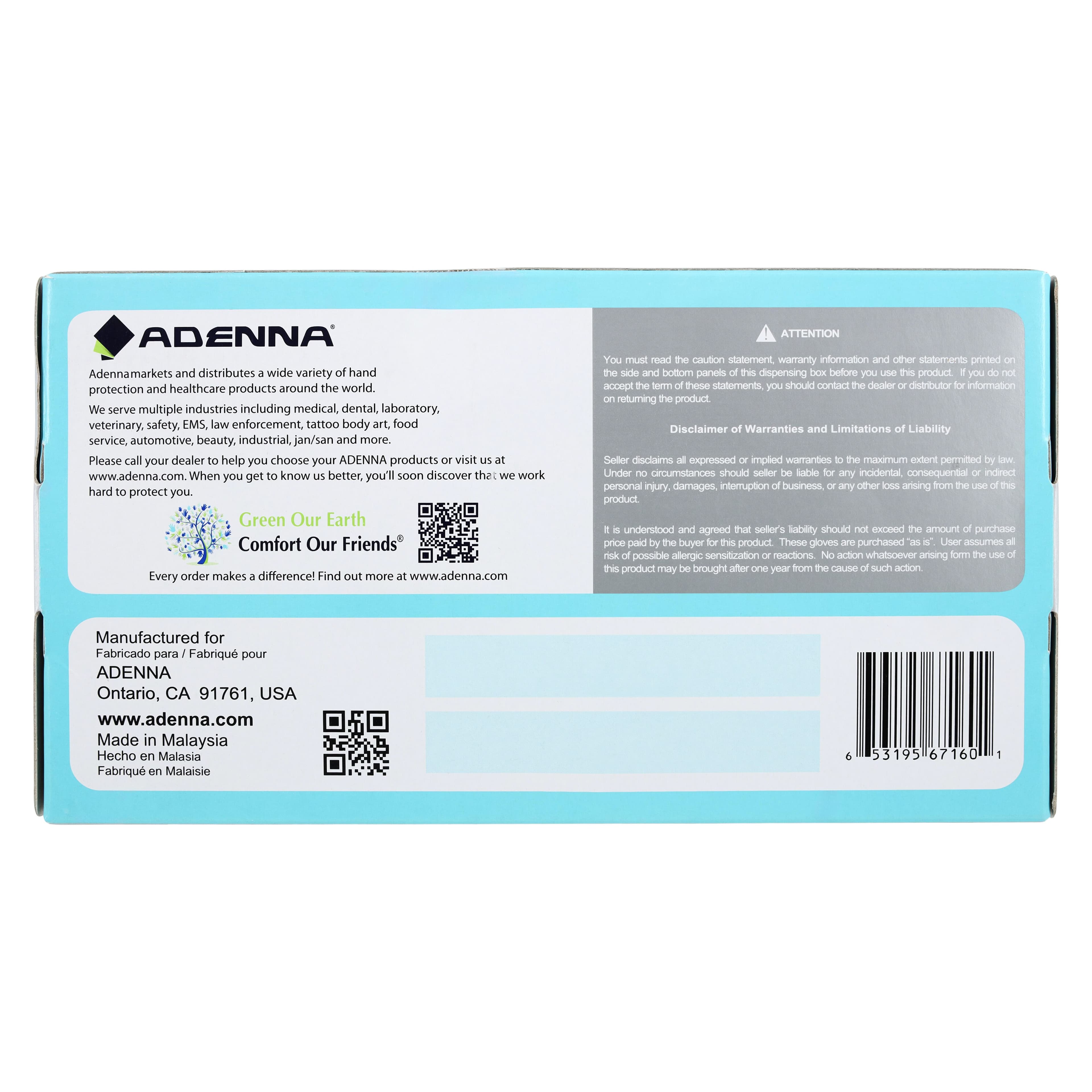 Adenna Miracle Nitrile Exam Gloves, Powder-Free, Non-Sterile, Extra Small, Blue, 200/Box, MIR160 thumbnail 4