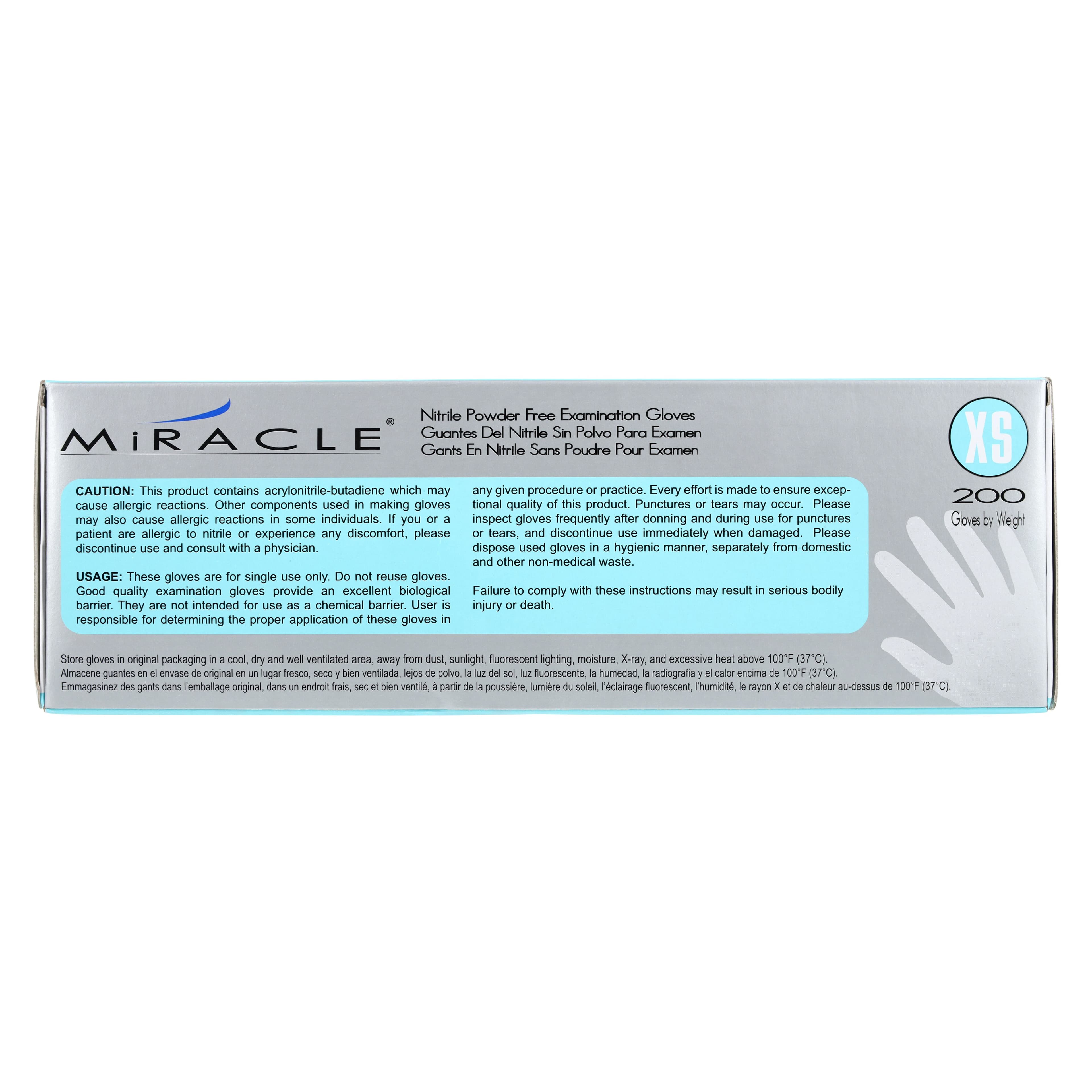 Adenna Miracle Nitrile Exam Gloves, Powder-Free, Non-Sterile, Extra Small, Blue, 200/Box, MIR160 thumbnail 6
