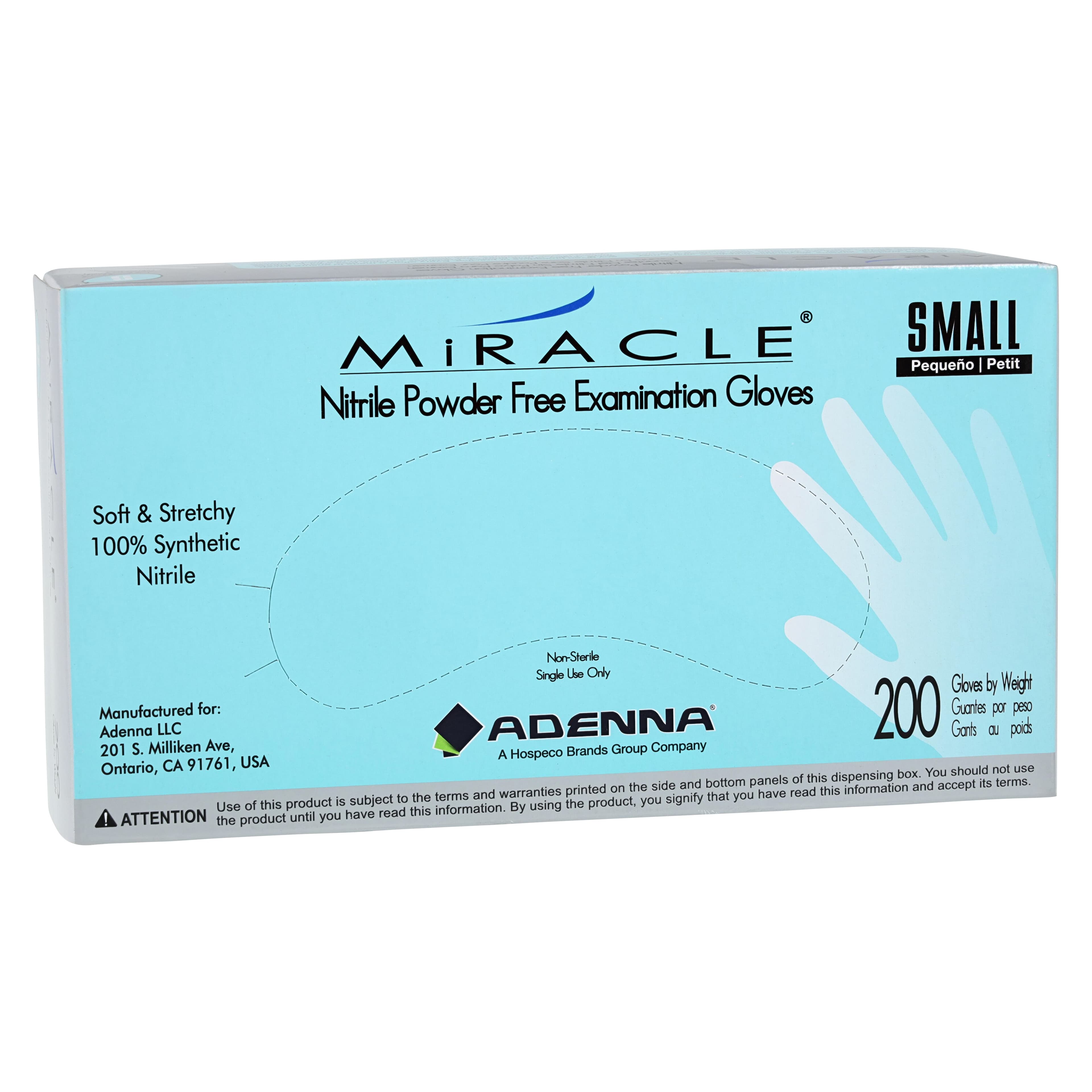 Adenna Miracle® Nitrile Exam Gloves, Powder-Free, Non-Sterile, Small, Blue, 200/Box, MIR162 thumbnail 3