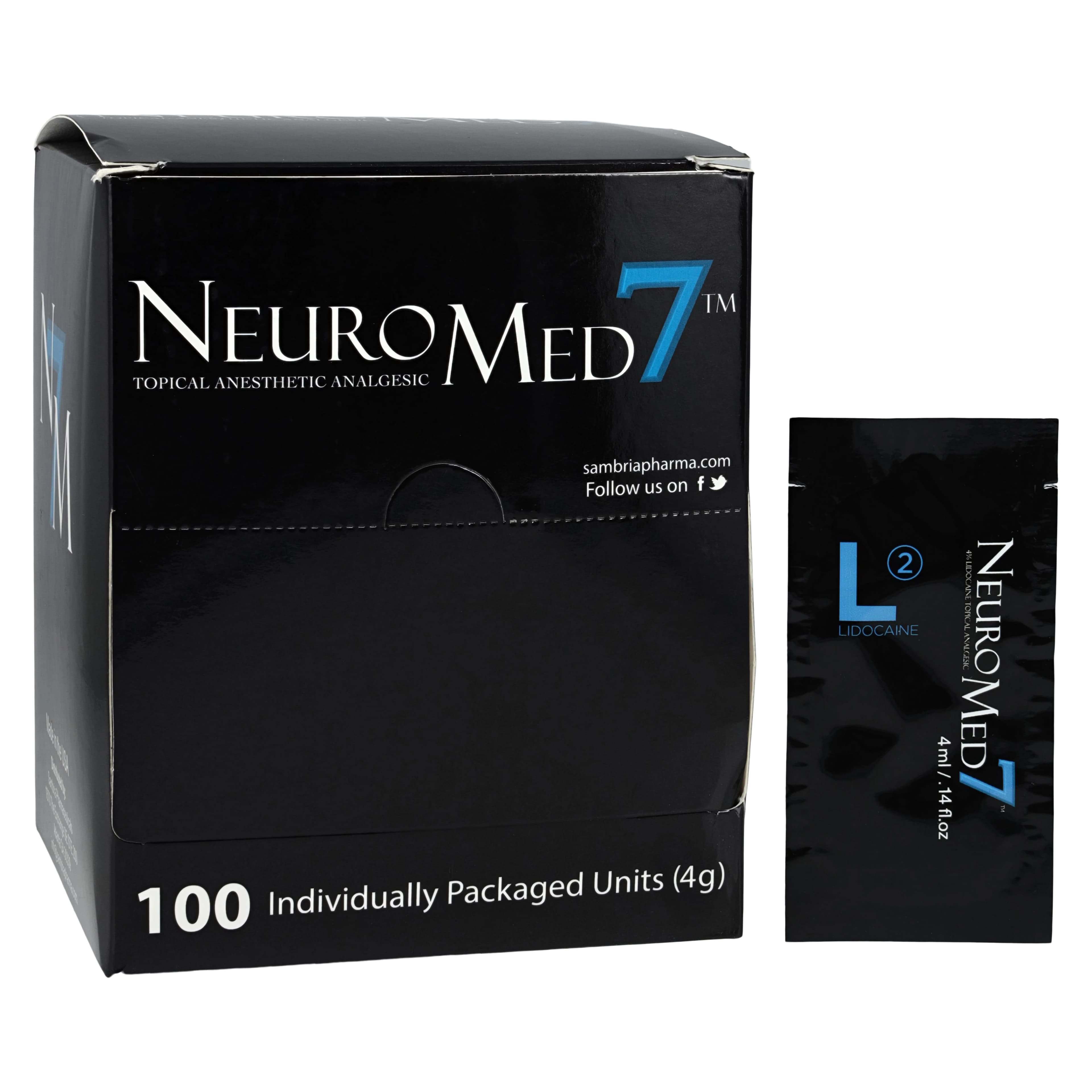 NeuroMed7 Lidocaine Topical Anesthetic Cream 4%, 4 mL Individual Packets, 100/Box - NeuroMed7 Lidocaine Crm Packet - Image 1