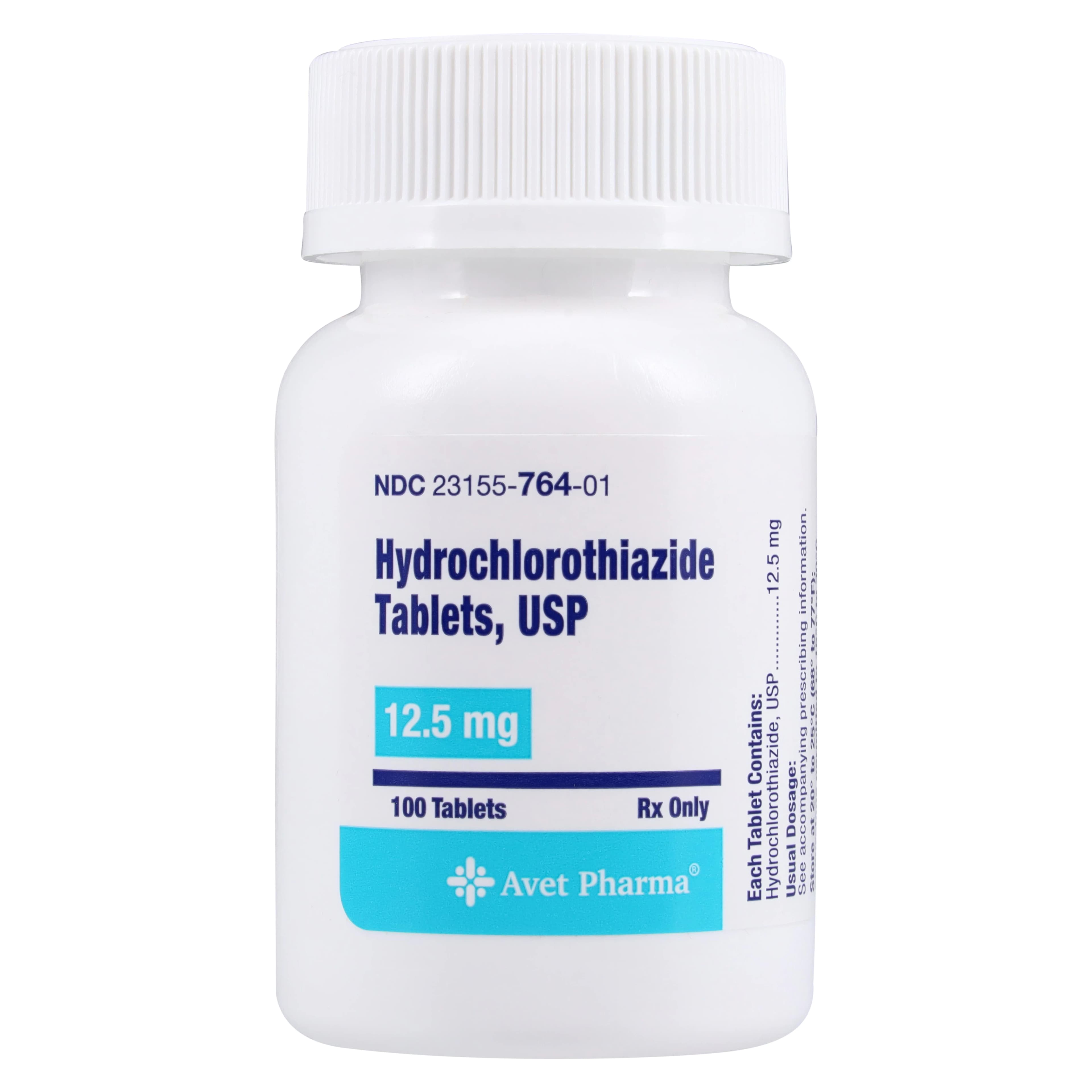 Hydrochlorothiazide Tablets 12.5 mg, Bottle of 100, Heritage Pharmaceuticals - Hydrochlorothiazide Tabs - Image 1