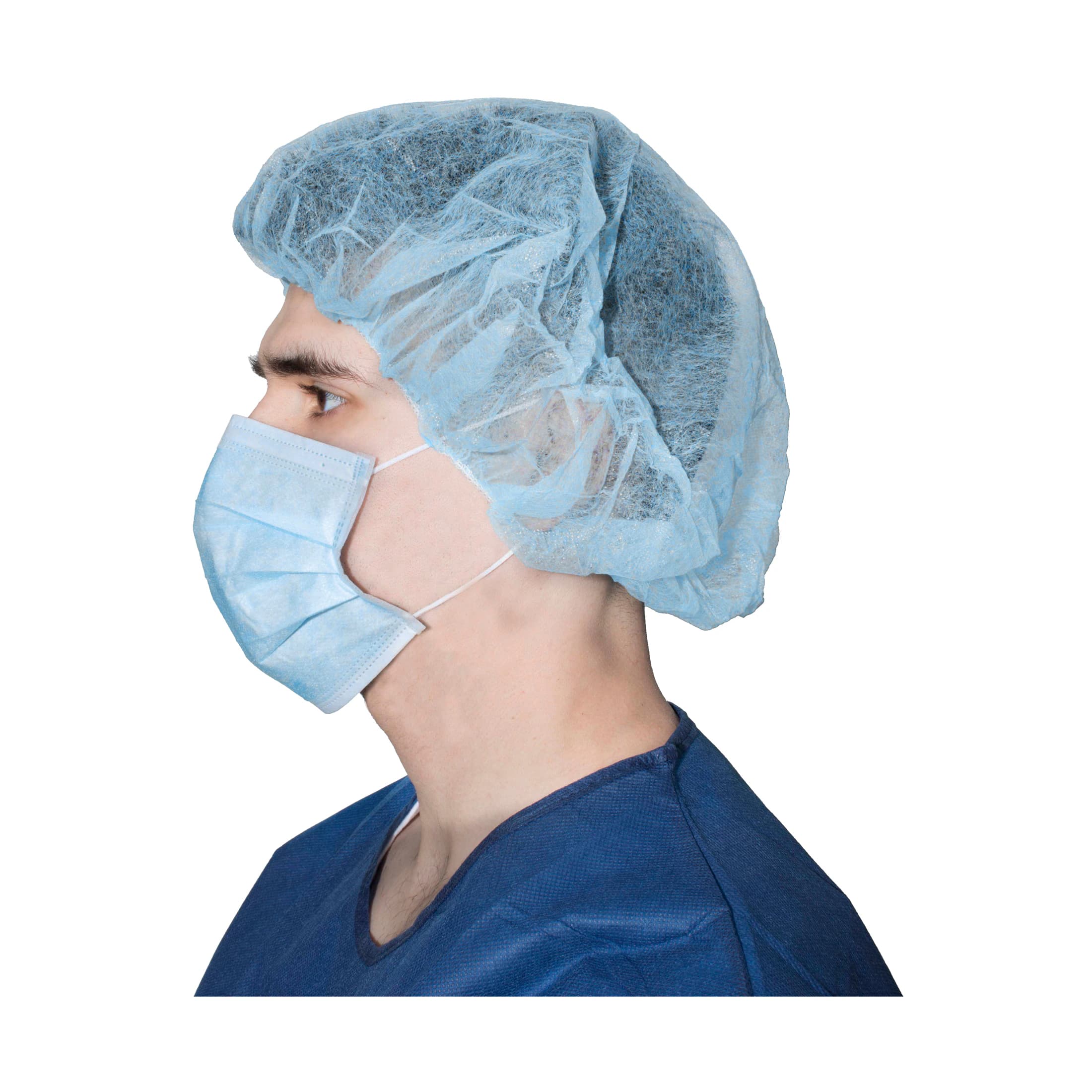 Dukal Bouffant Cap, 21", Blue, Non-Sterile, Disposable, 500/Case - Dukal Bouffant Cap blue - Image 1