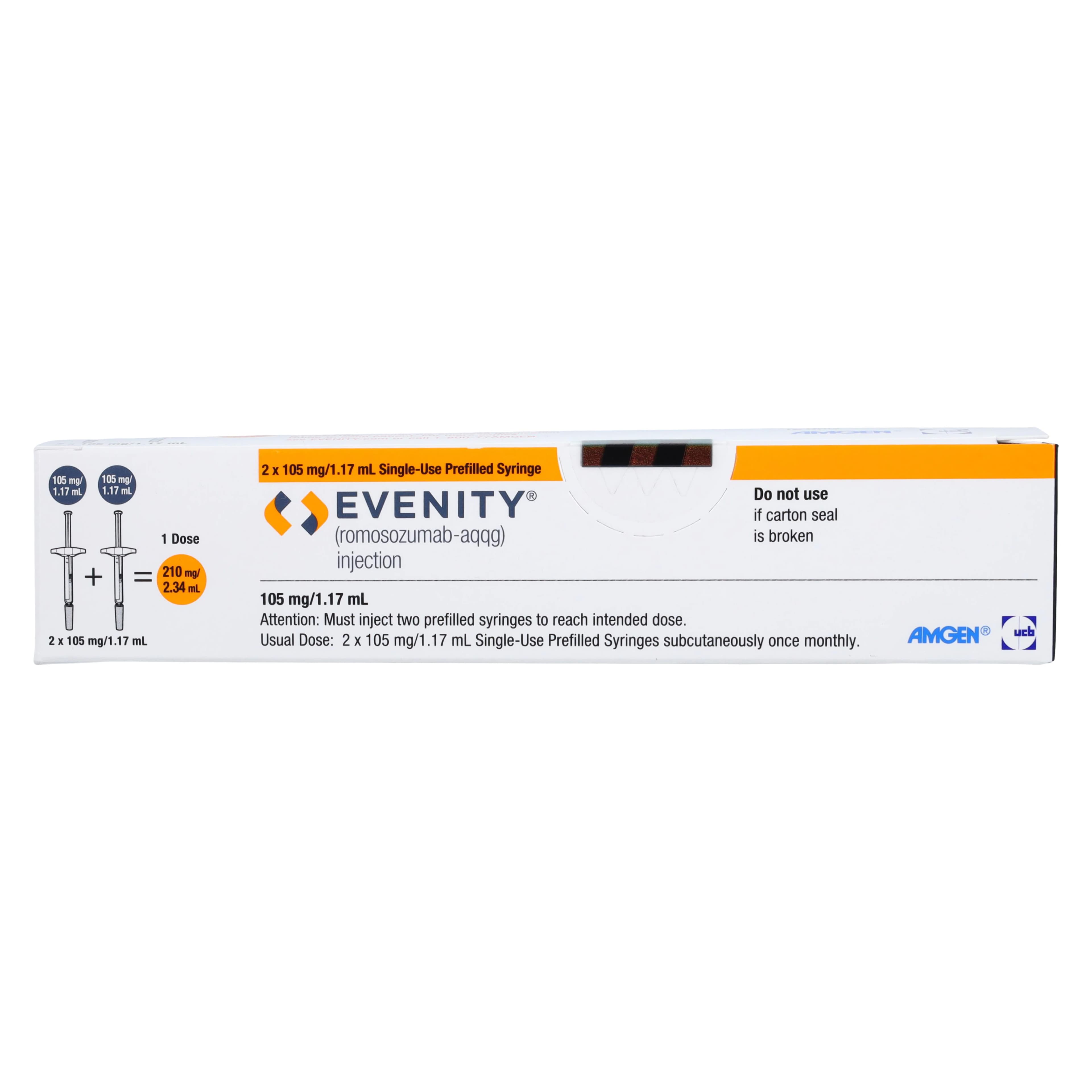 Evenity (romosozumab-aqqg) Injection 105 mg Prefilled Syringe, 1.17 mL, 2/Package thumbnail 2