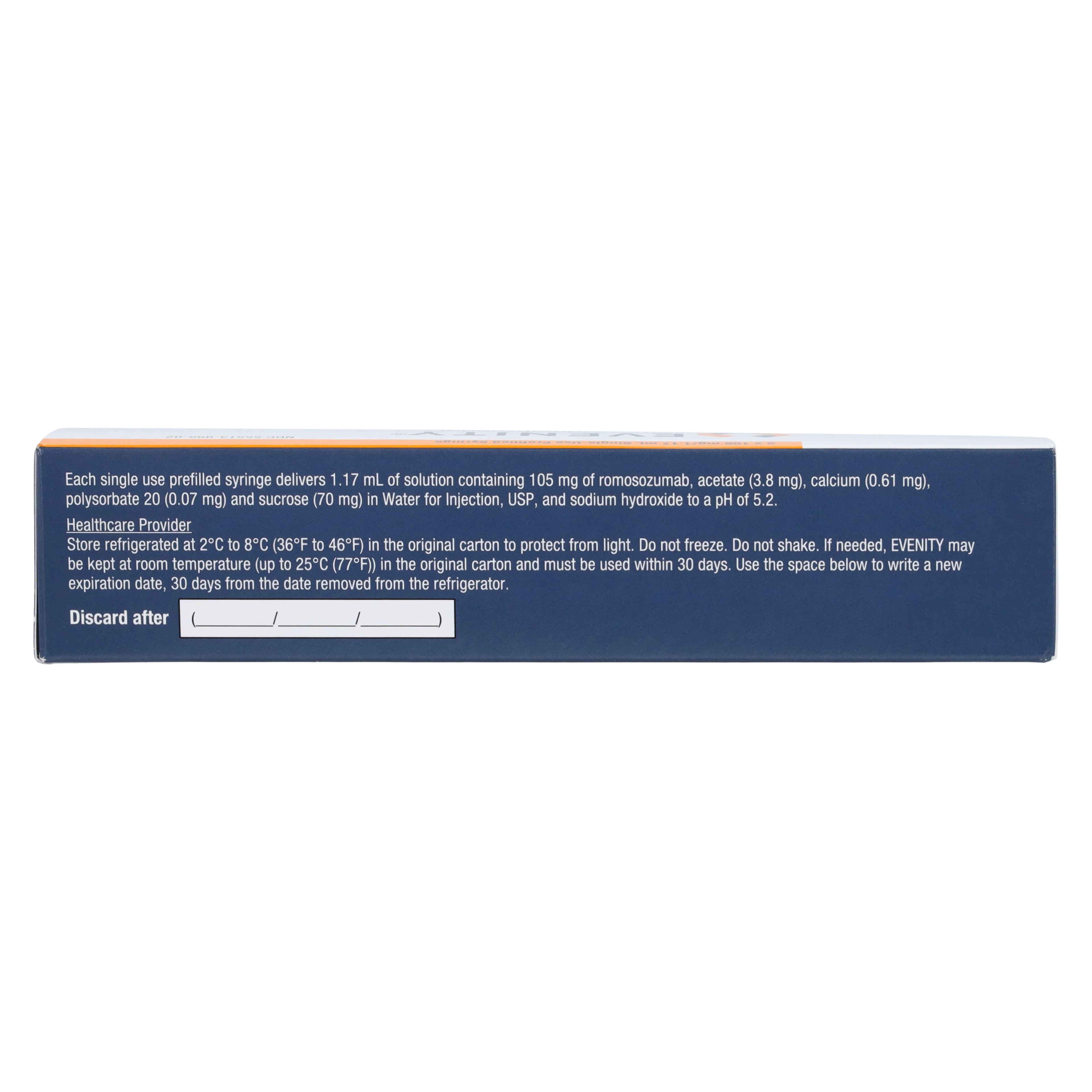 Evenity (romosozumab-aqqg) Injection 105 mg Prefilled Syringe, 1.17 mL, 2/Package thumbnail 3