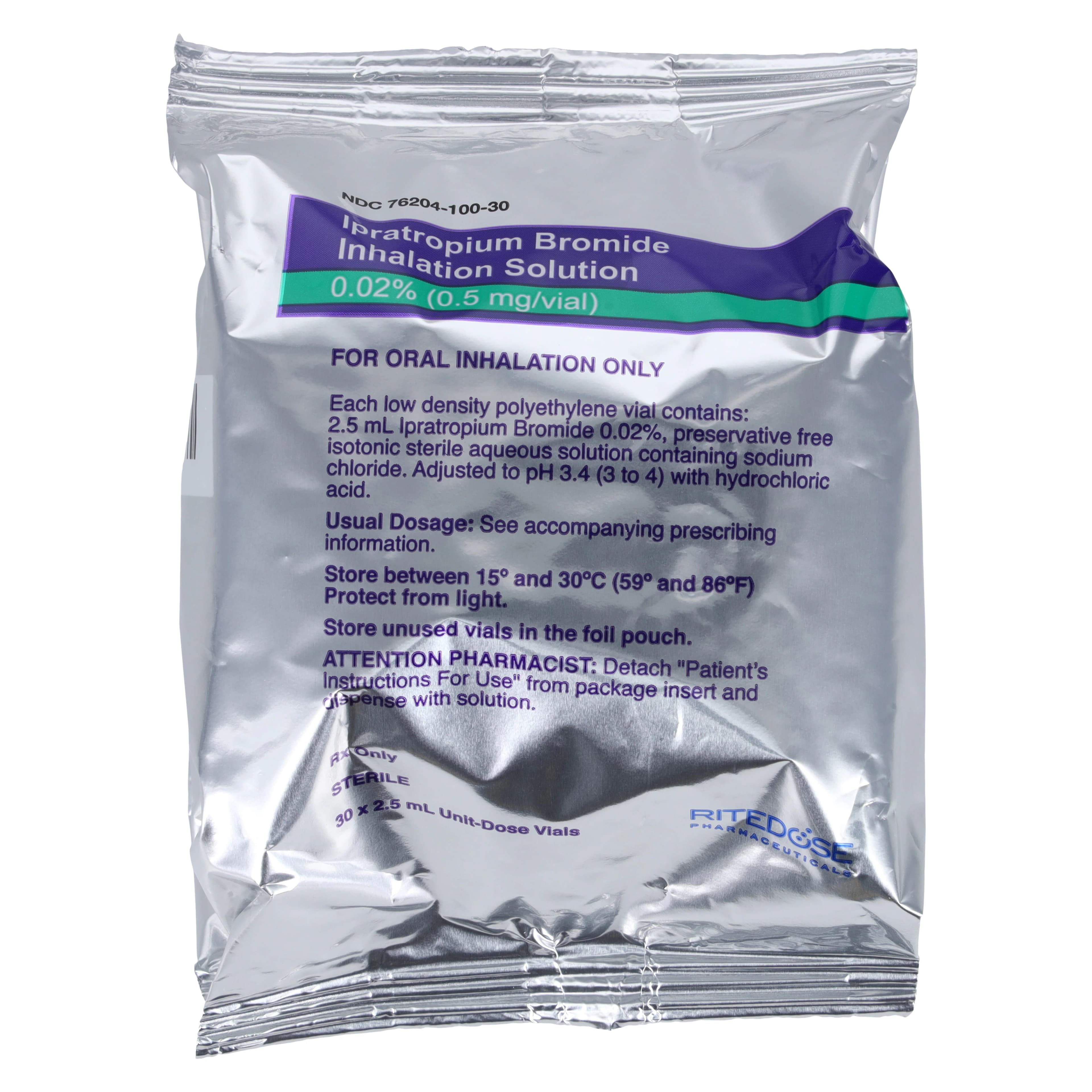 Ipratropium Bromide Inhalation Solution 0.02%, 2.5mL Vials, 60/Package thumbnail 2
