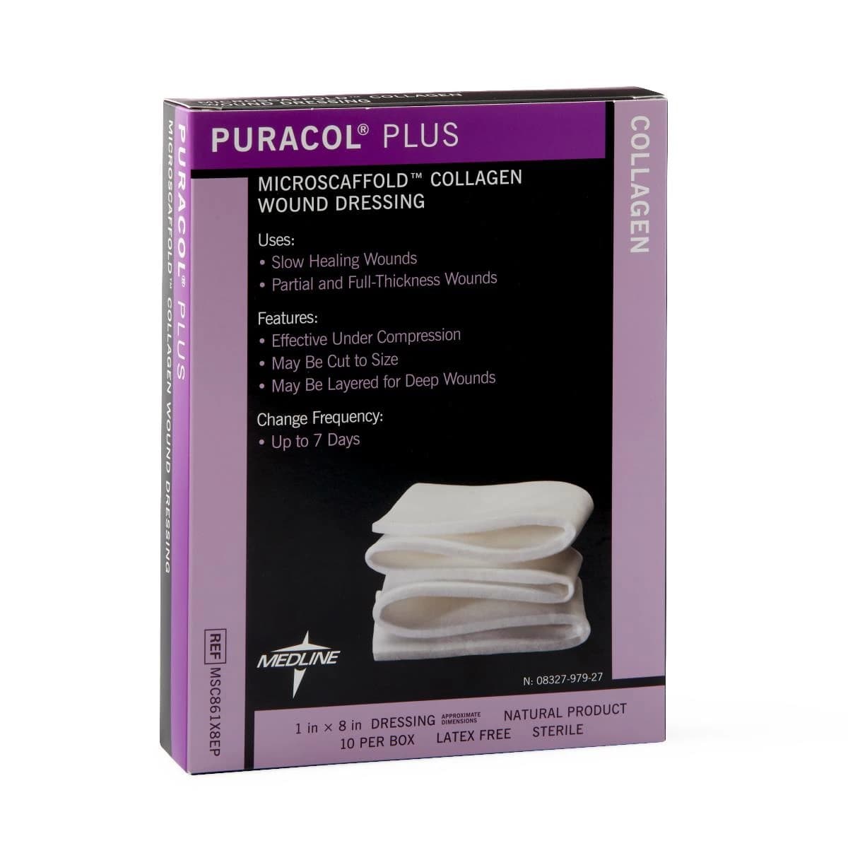 Puracol Plus Collagen Wound Care Dressing, 1" x 8", Sterile, Latex-Free - Dressing Collagen Plus Puracol - Image 1