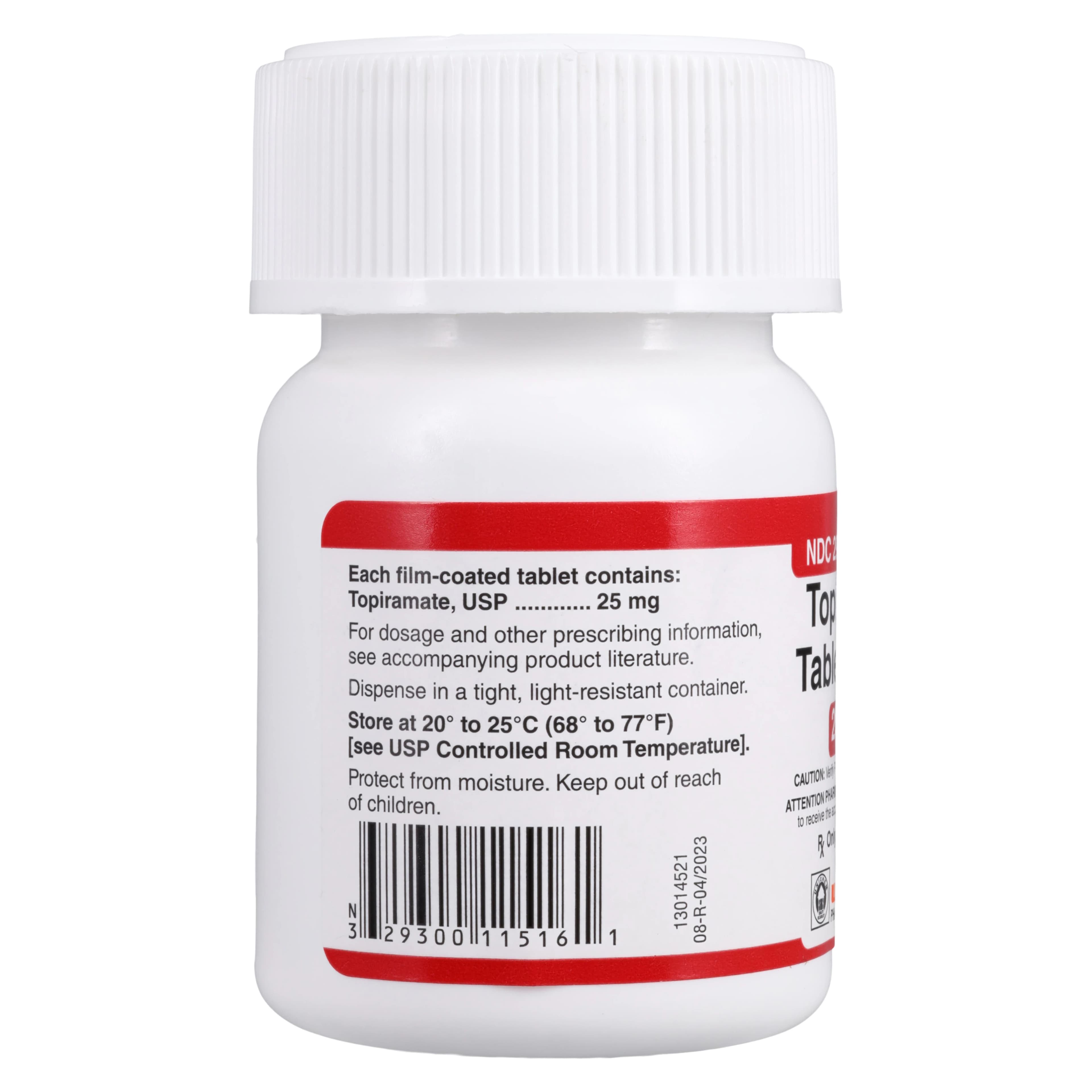 Topiramate Tablets 25mg, 60 Count Bottle (Unichem Pharmaceuticals) thumbnail 2