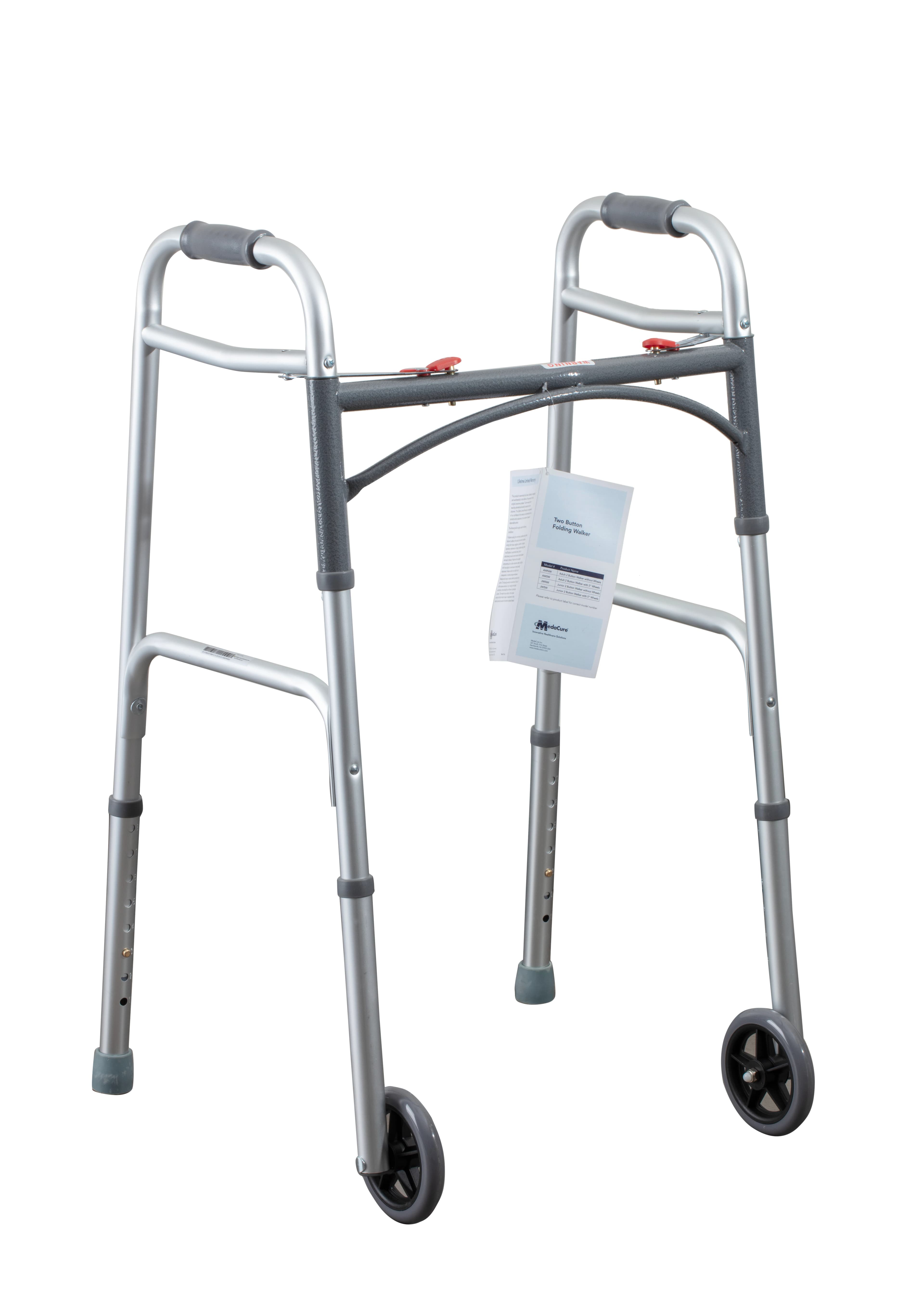 Medacure Adult 2-Button Folding Walker - Adult 2 Button Folding Walker - Image 1