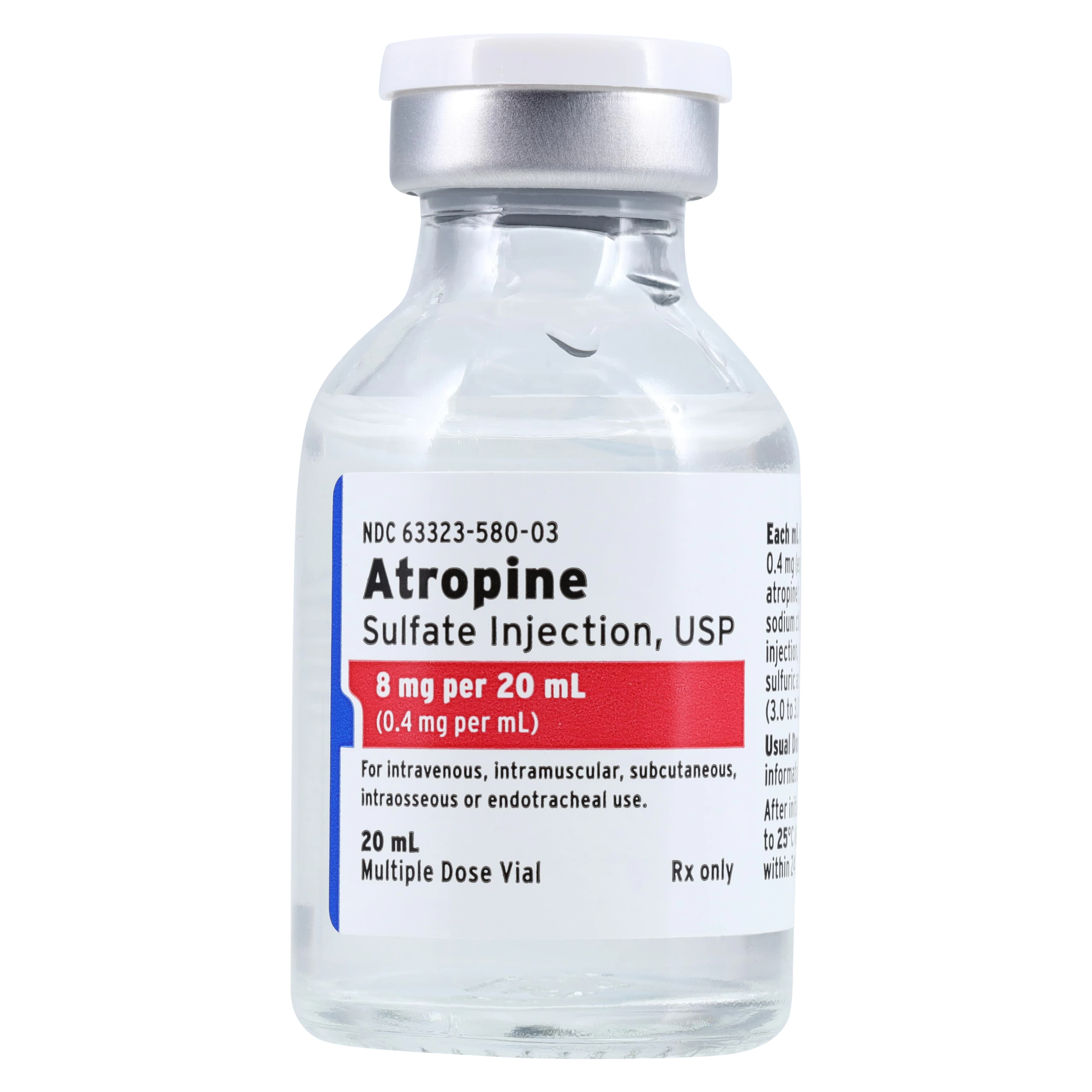 Atropine Sulfate Injection, 0.4 mg/mL, 20 mL Multi-Dose Vial, 10/Package, Fresenius Kabi thumbnail 2