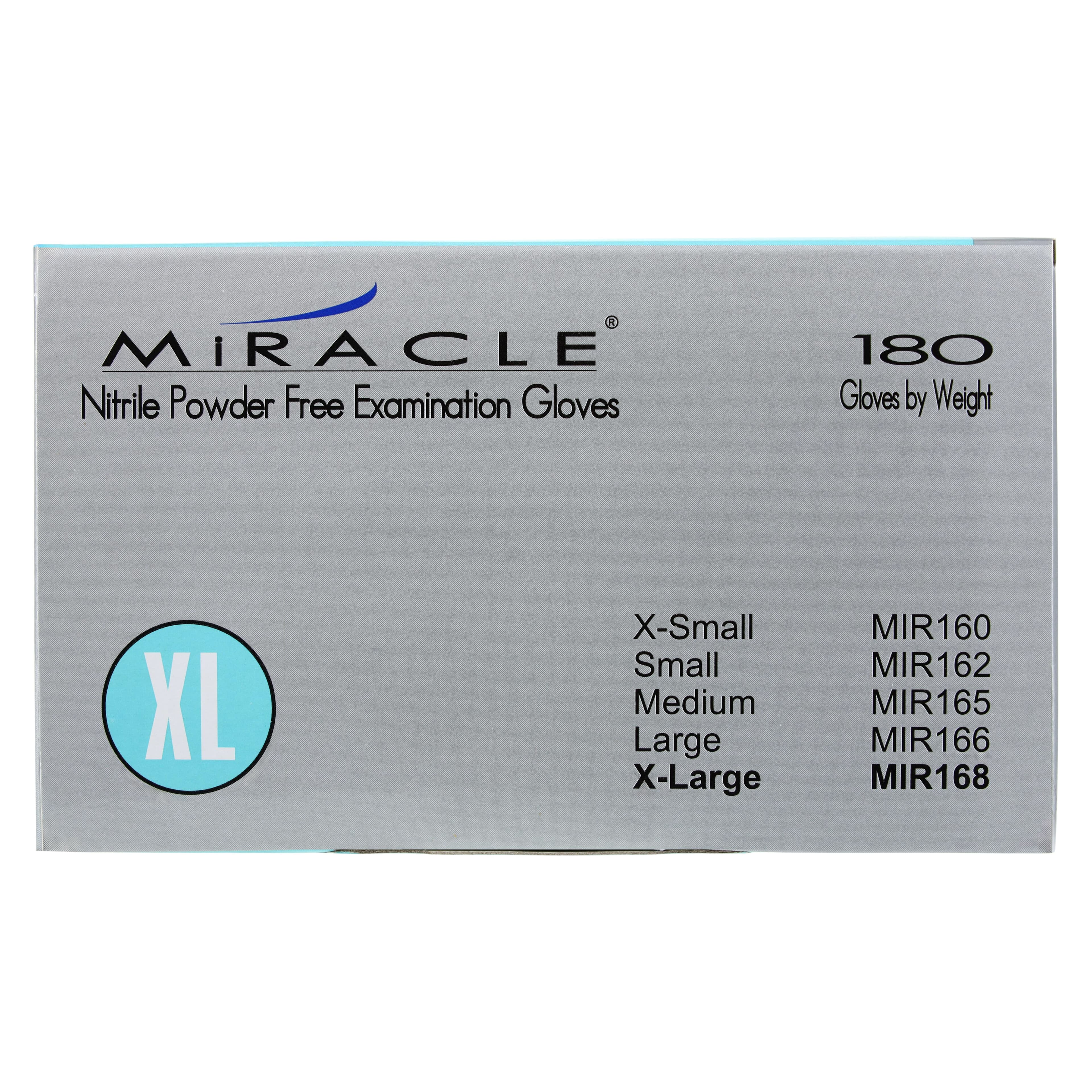 MIRACLE® Nitrile Exam Gloves, Powder Free, Non-Sterile, Extra Large, Blue, 180/Box thumbnail 7