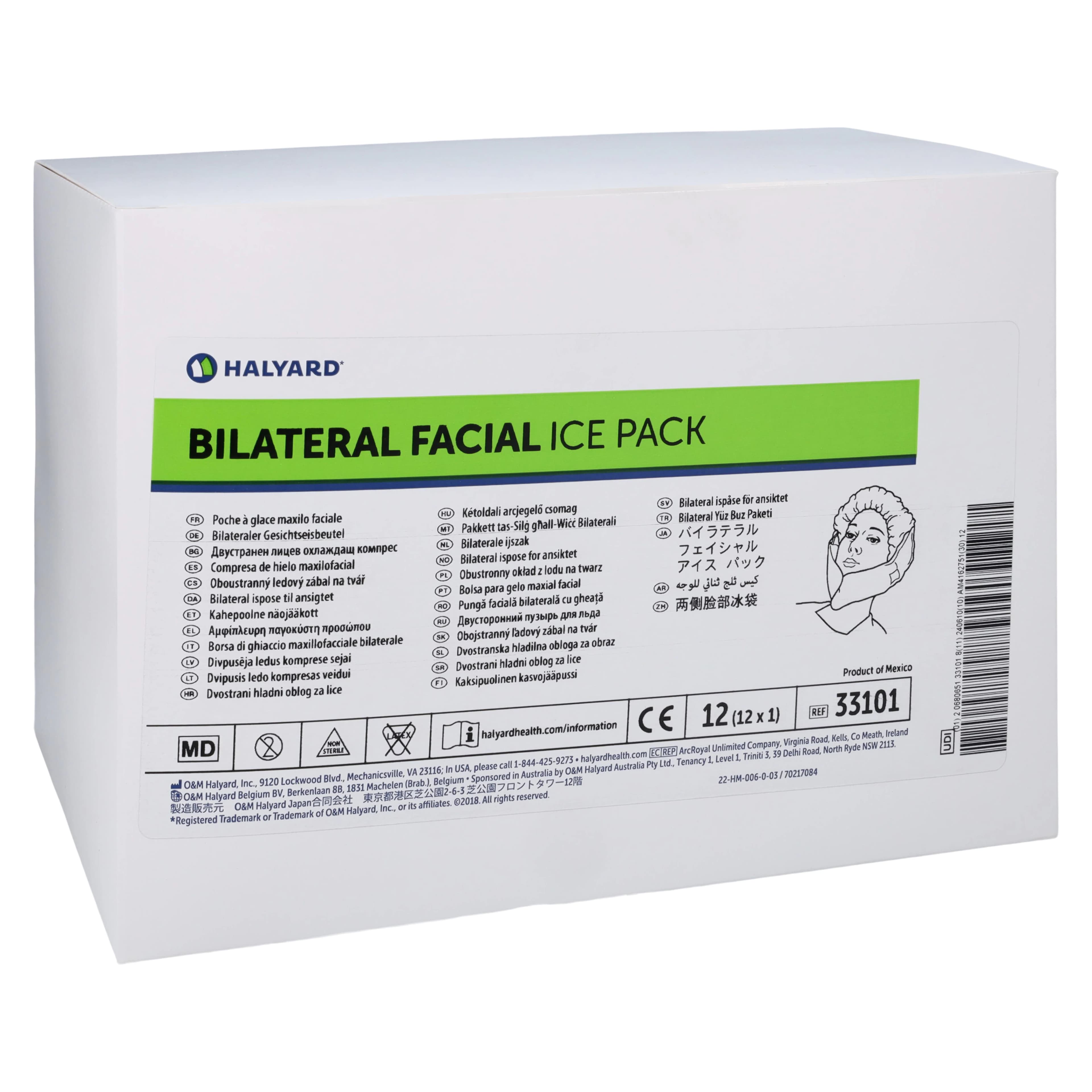 O & M Halyard Ice Pack Facial Bi-lateral, Stay-Dry, 5x12" - Ice Pack Facial Bi-lateral - Image 1