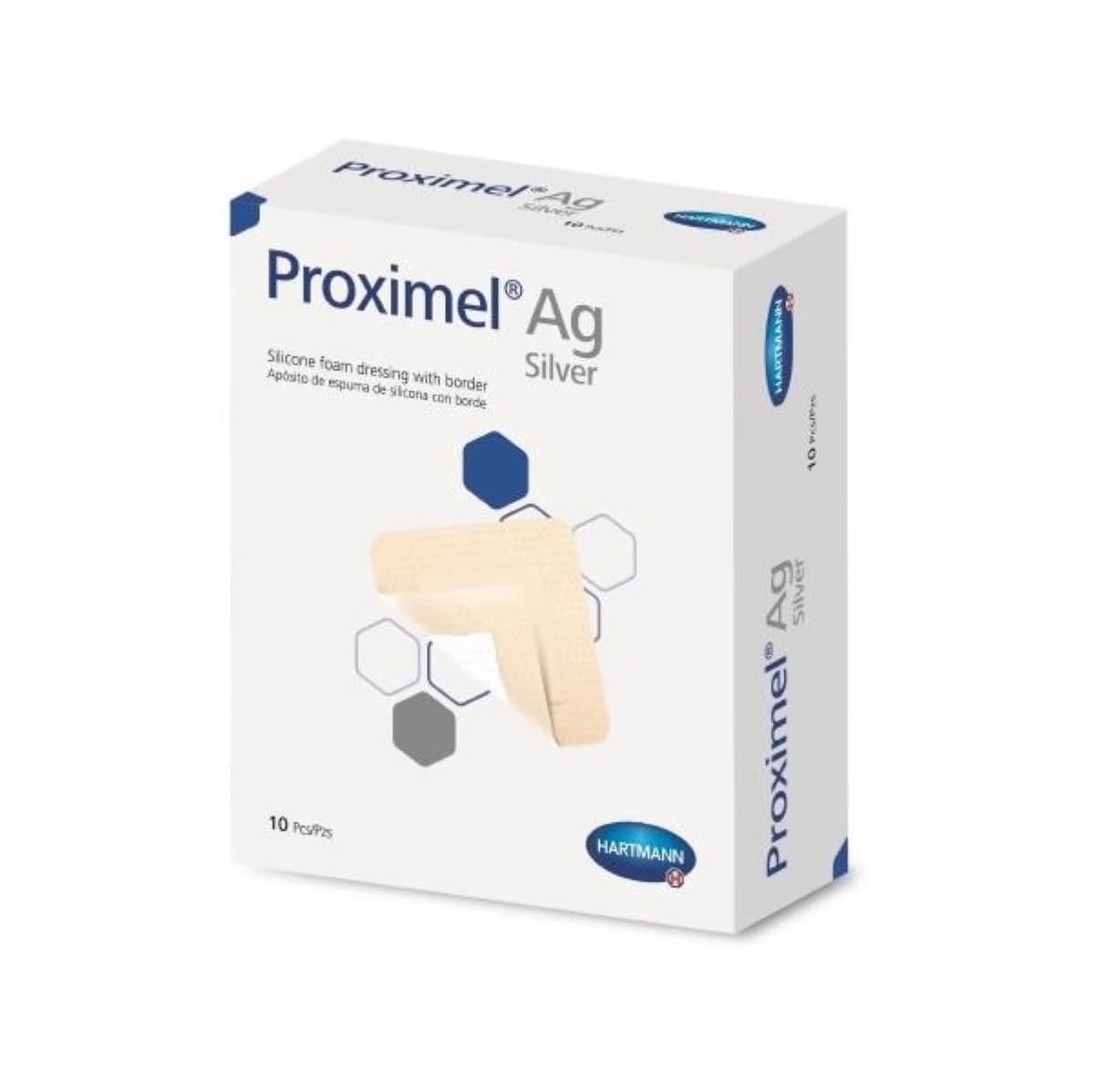 Hartmann Proximel Ag Silicone Foam Border Dressing, 6x6" Sterile, Square, Tan, Adhesive - Dressing Proximel Ag Foam w/Bd - Image 1