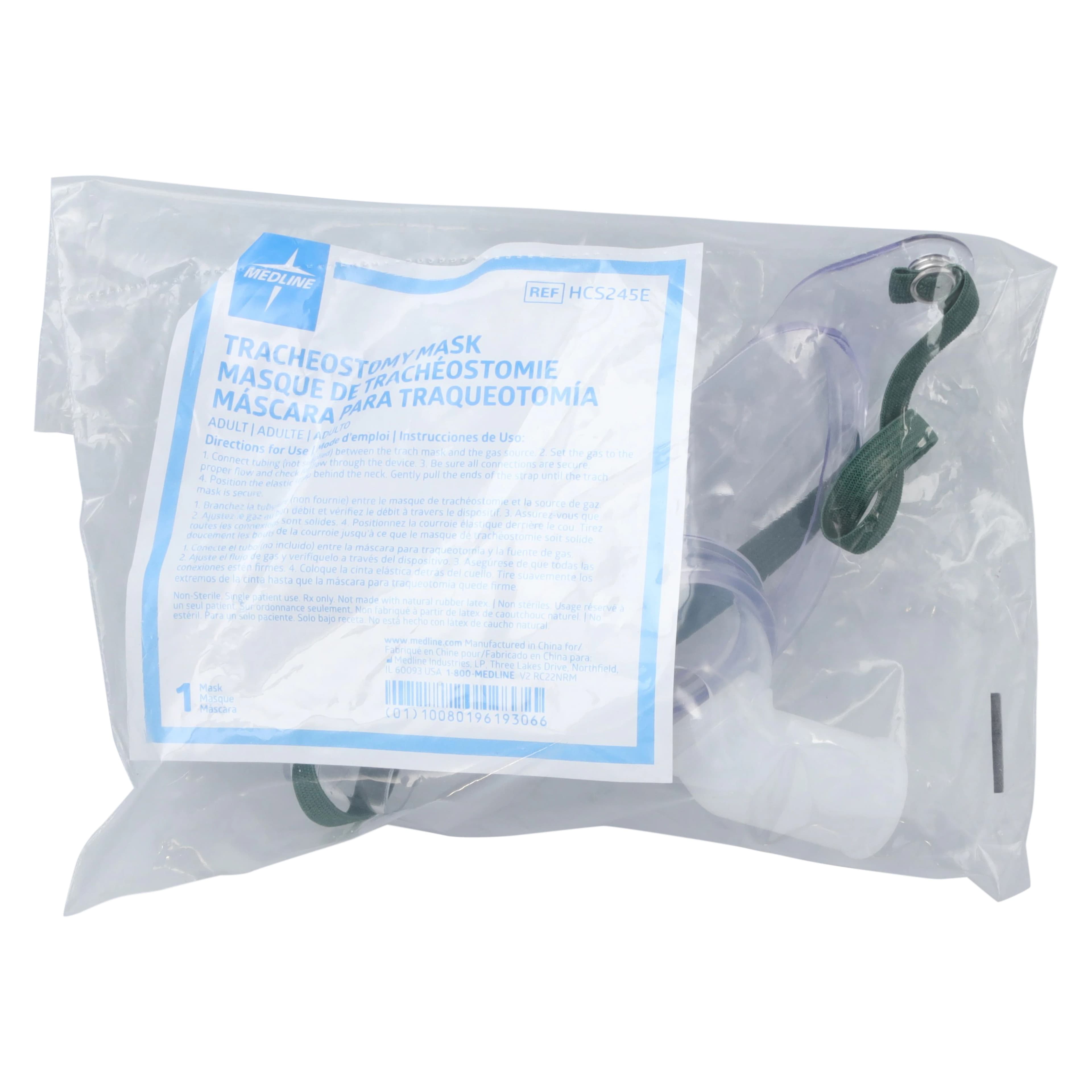 Medline Tracheostomy Mask, Adult, Clear, Each thumbnail 2