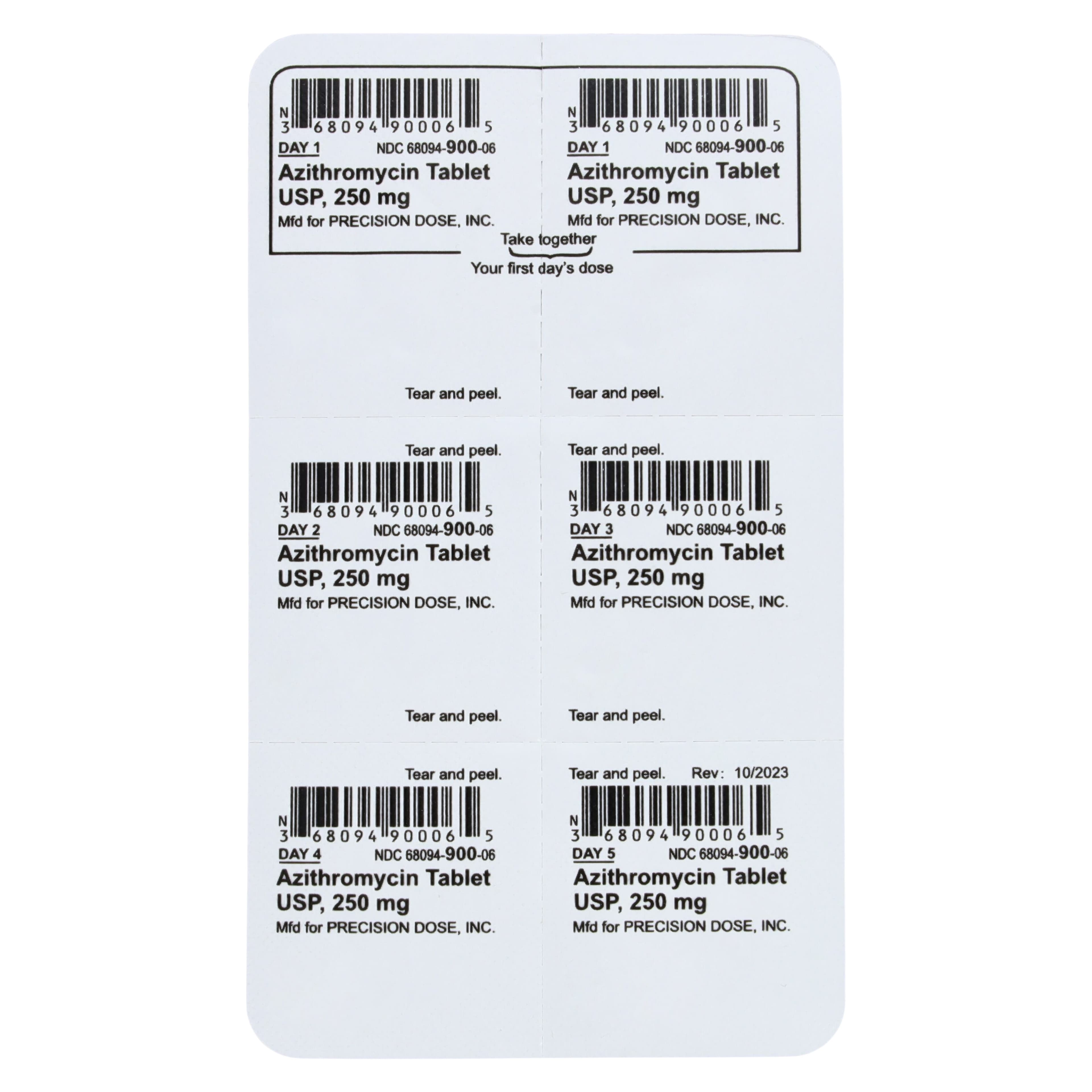 Azithromycin Tablets UD Pack, 250mg, 6/Package thumbnail 2