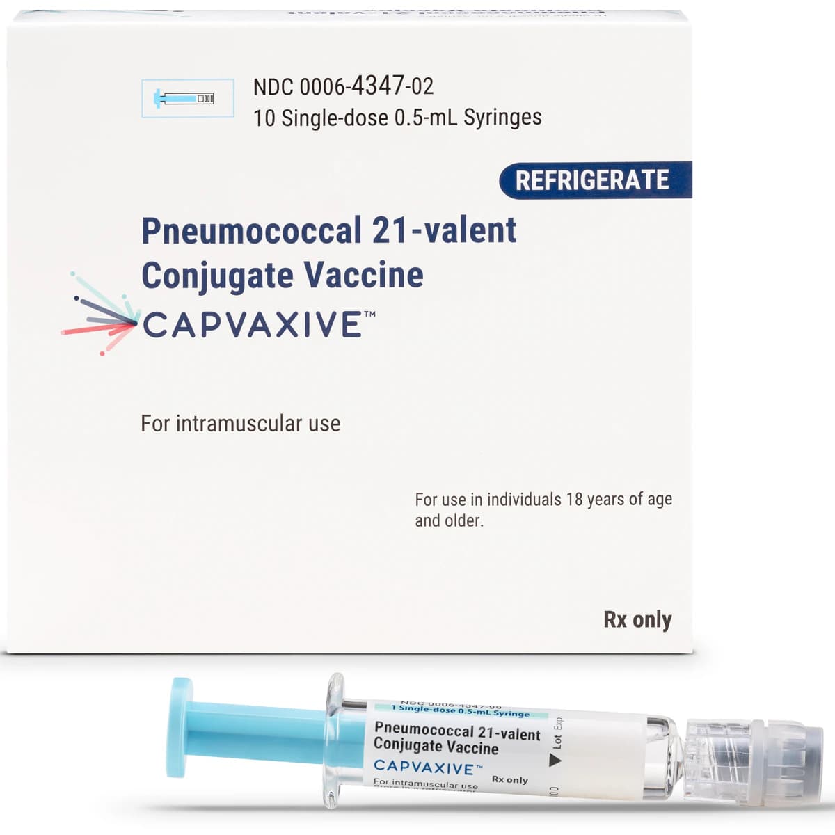 CAPVAXIVE (Pneumococcal 21-valent Conjugate Vaccine) Injection, 0.5 mL Prefilled Syringe, 10/Package - CAPVAXIVE PNEUMO PFS - Image 1
