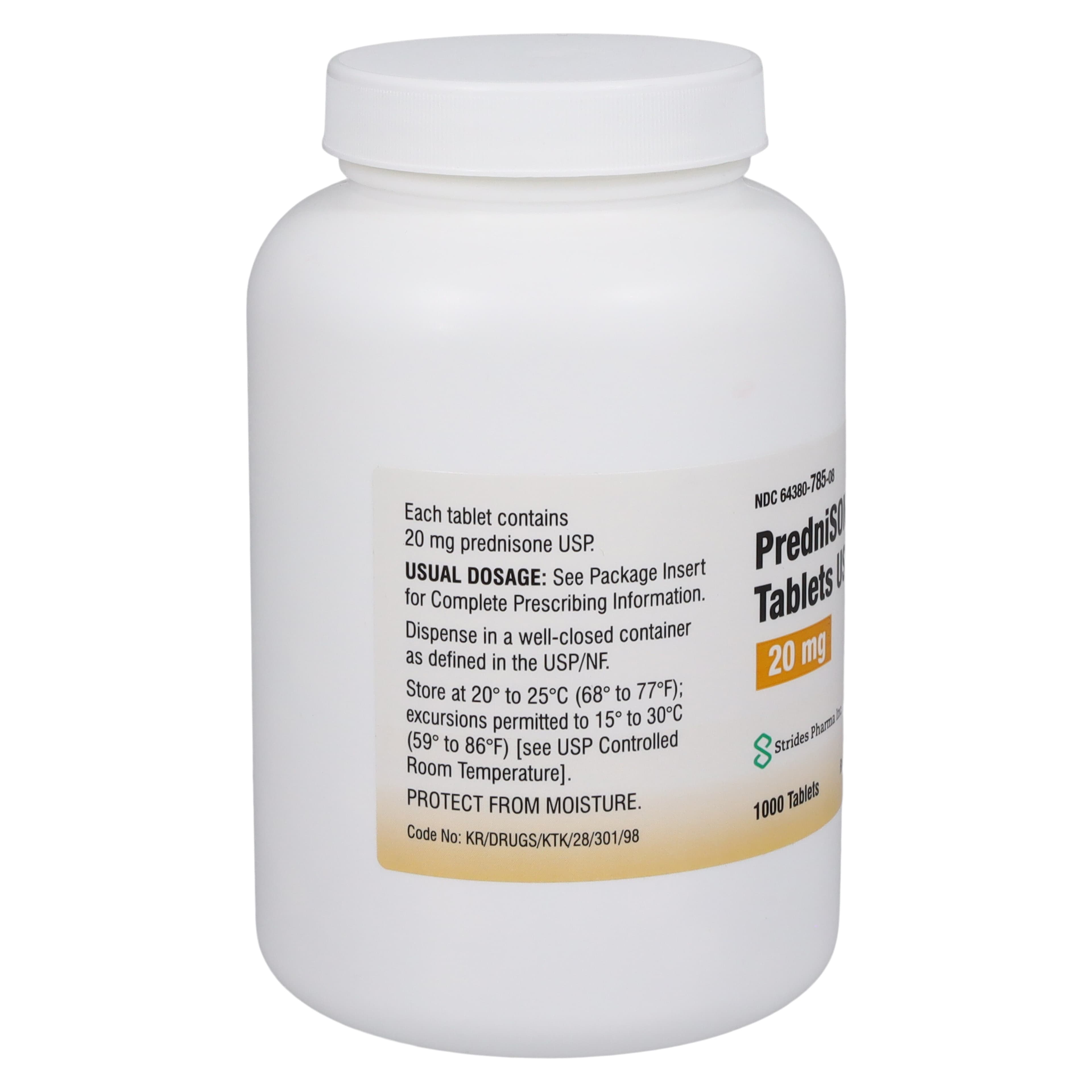 Prednisone Tablets 20mg, Bottle of 100, Strides Pharma thumbnail 2
