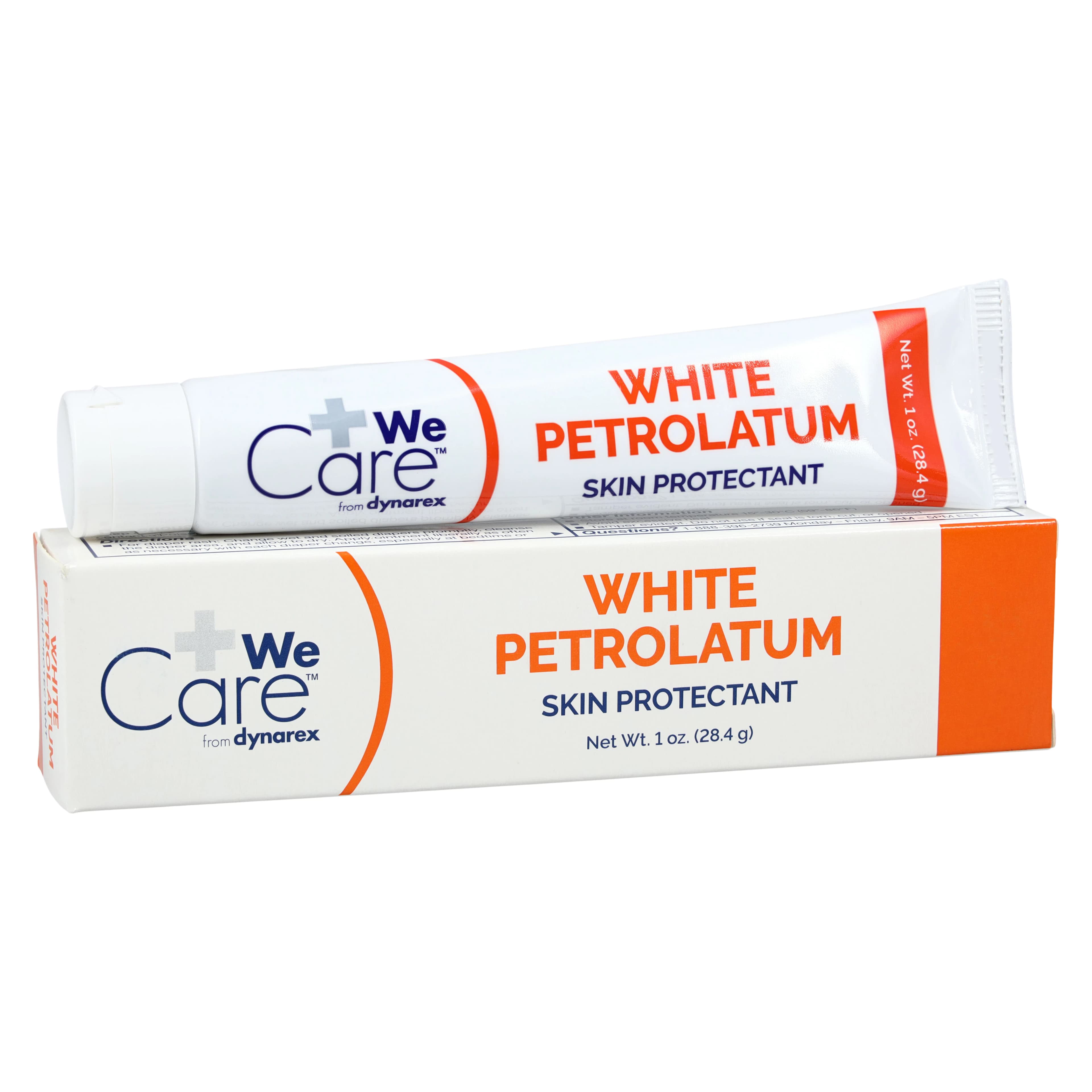 Dynarex WeCare Petrolatum Jelly White, Skin Protectant Ointment, 1 oz Tube - Petrolatum Jelly White - Image 1