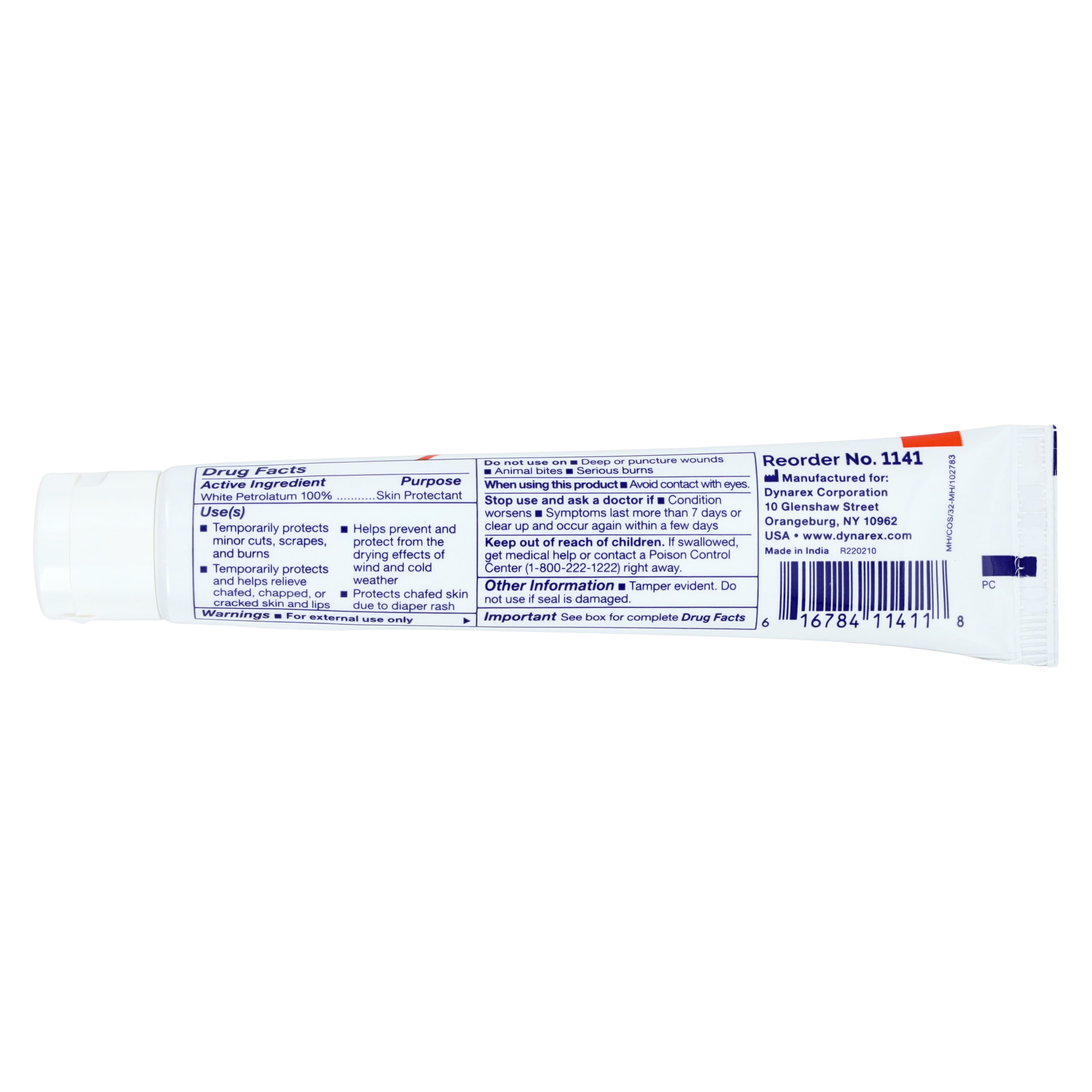 Dynarex WeCare Petrolatum Jelly White, Skin Protectant Ointment, 1 oz Tube thumbnail 3