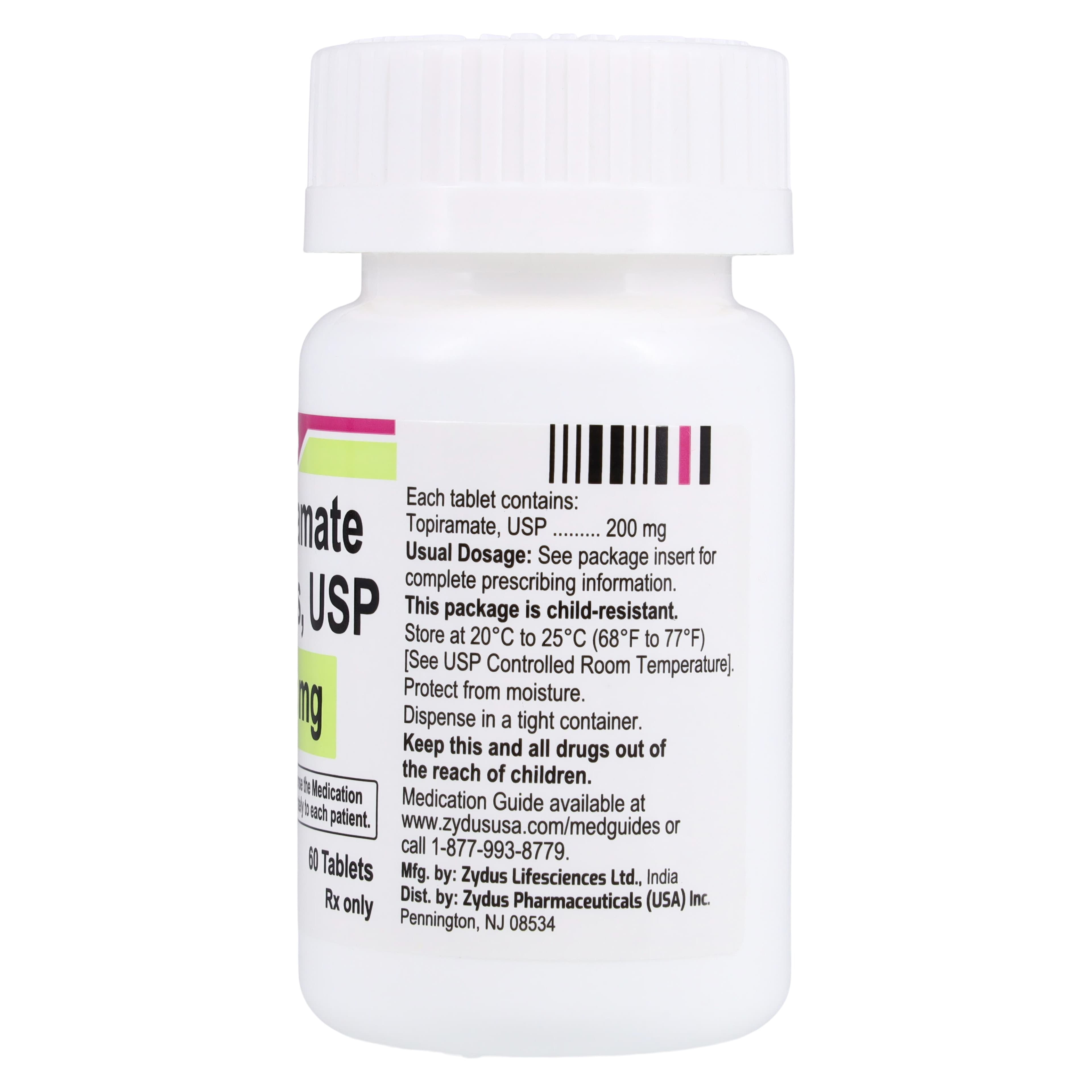 Topiramate Tablets 200mg, Bottle of 100, Zydus Pharmaceuticals thumbnail 2