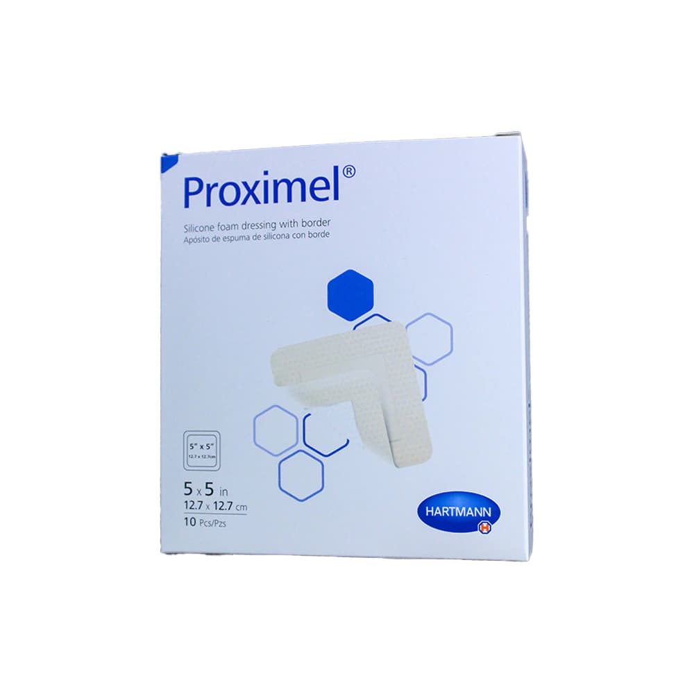 Proximel Silicone Foam Border Dressing, 5" x 5", Sterile, Adhesive, White/Tan - Proximel Border Foam Dressing - Image 1