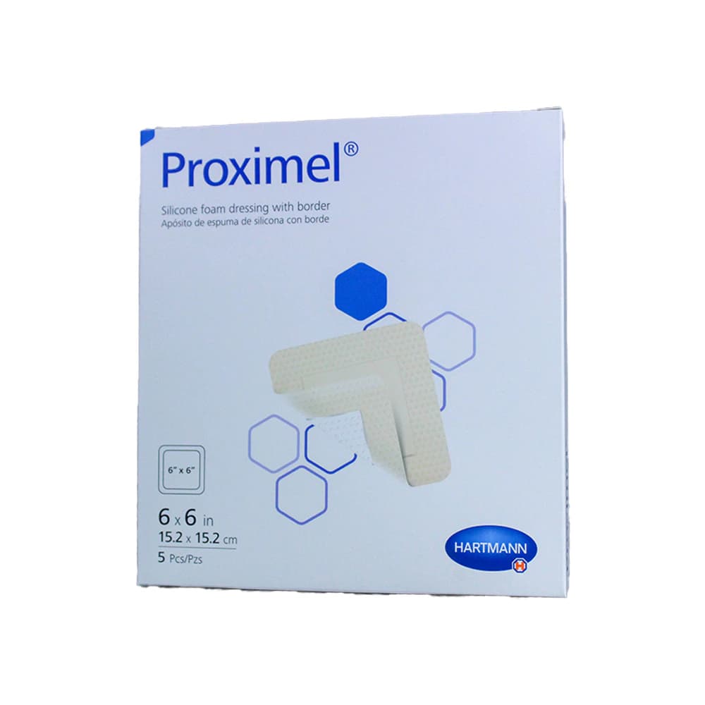 Proximel Silicone Foam Border Dressing, 6" x 6", Sterile, Adhesive, White/Tan - Proximel Border Foam Dressing - Image 1