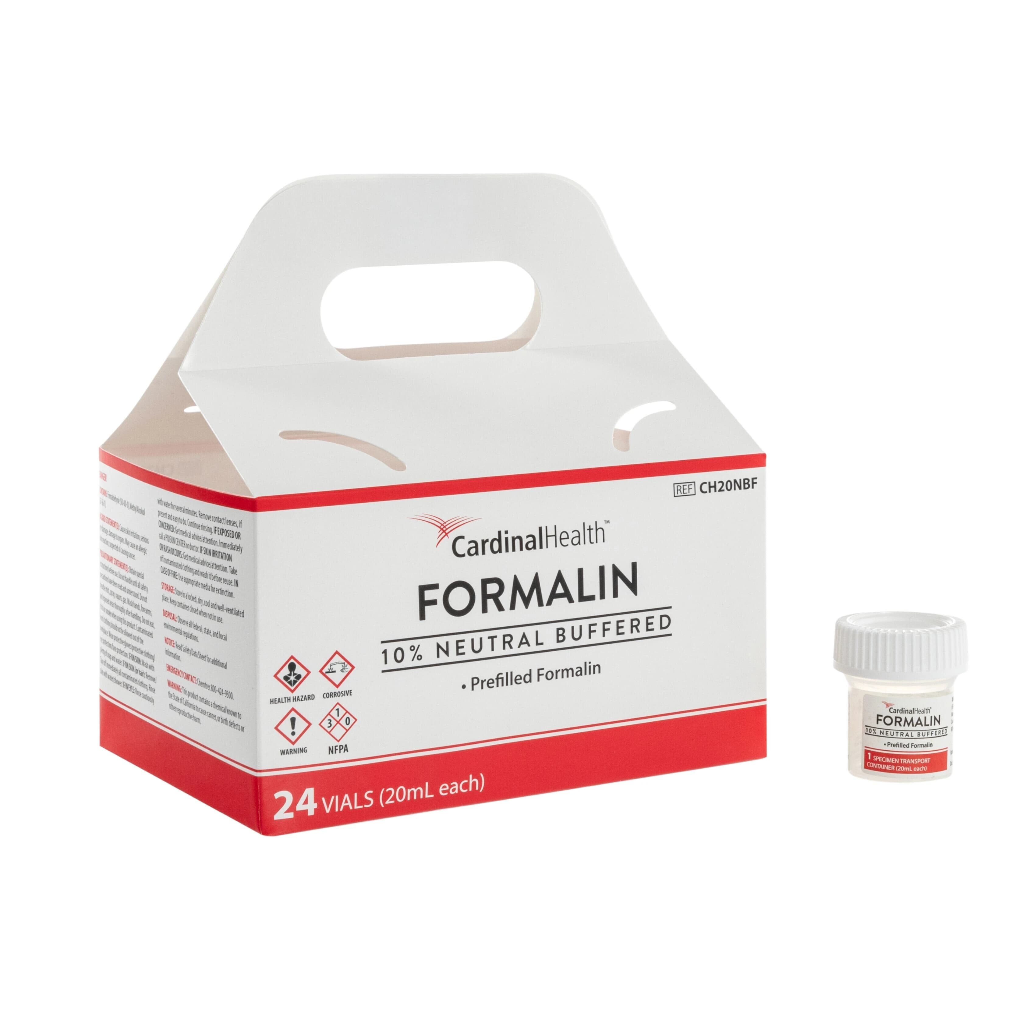 Cardinal Health Specimen Container, 10% Neutral Buffered Formalin, Prefilled, 20 mL, Click Top, 96/Case - Container Spec N Formalin - Image 1