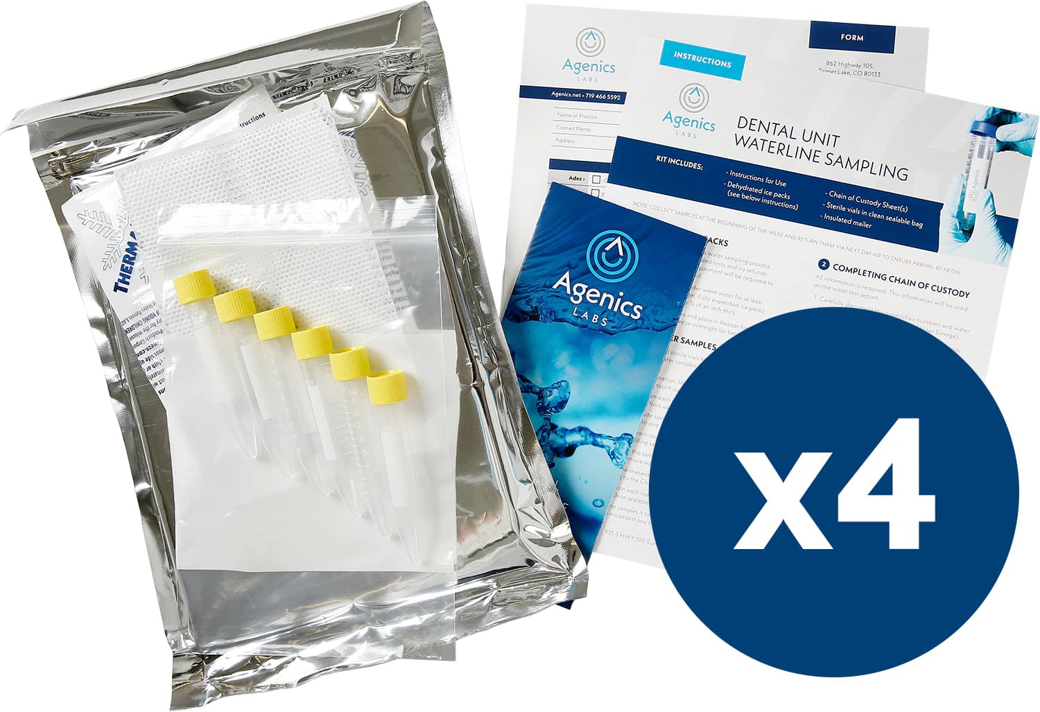 StandardCheck R2A Dental Unit Waterline Testing Annual Pack, 4 Quarterly 6-Vial Kits, SC-6-1Y - StandardCheck R2A Dental Unit Waterline 6 Vial Kits Annual Pack of 4 - Image 1