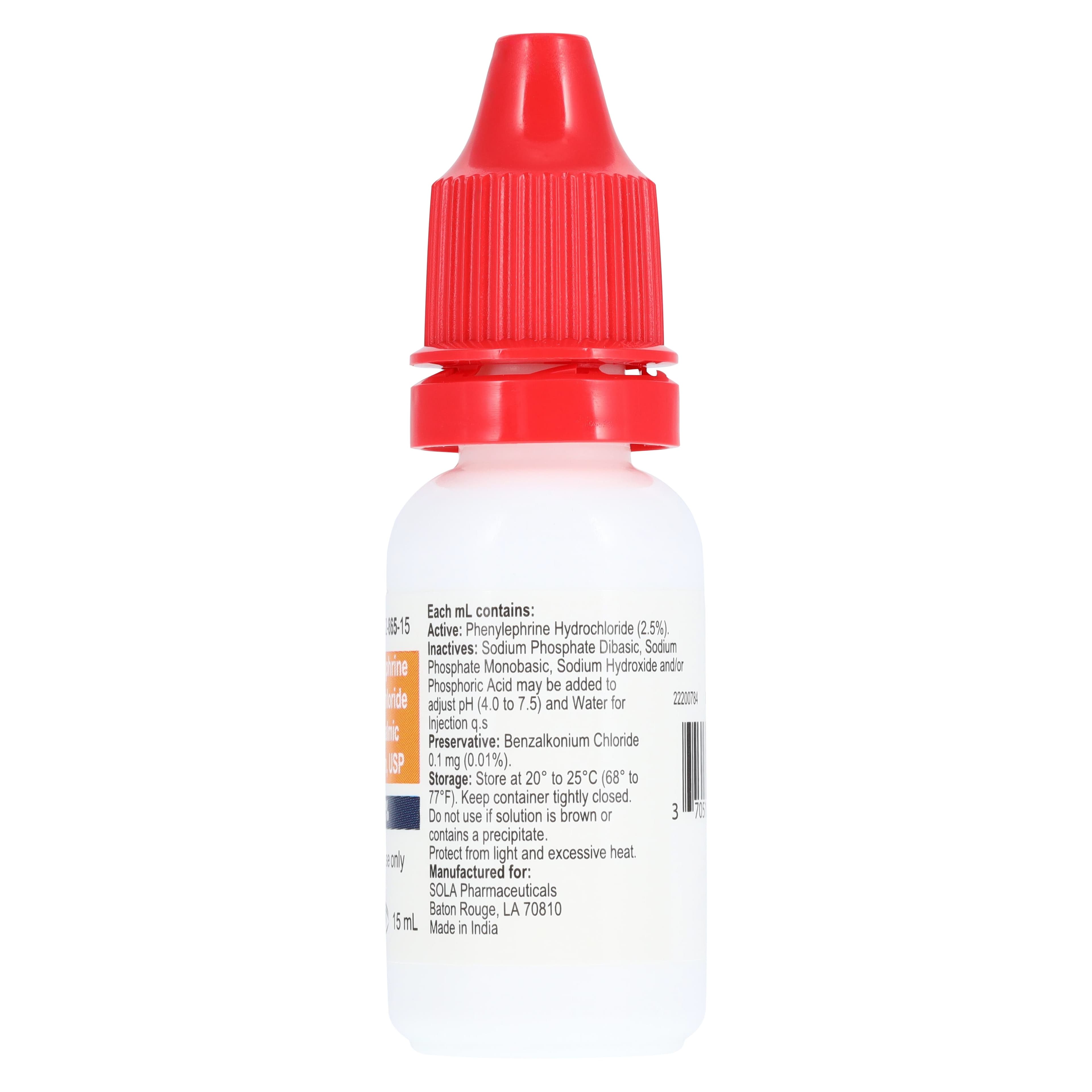 Phenylephrine HCl Ophthalmic Solution 2.5%, 15 mL Bottle thumbnail 3
