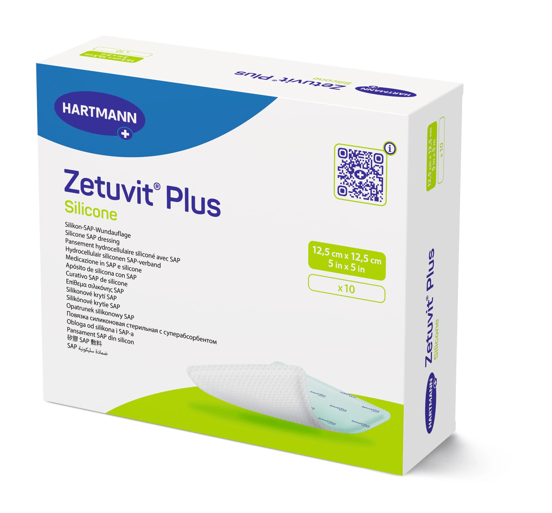 Hartmann Zetuvit Plus Silicone Non-Border Dressing, 5x5" Sterile Square, Super Absorbent - Zetuvit Plus Silicone NB - Image 1