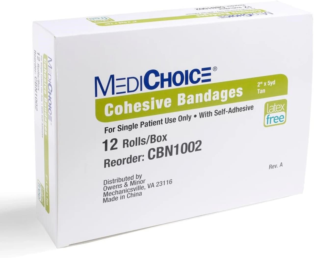 Owens & Minor Cohesive Bandage, Self-Adherent, Tan, 2" x 5 yd, Non-Sterile, 72/Case - Bandage Self-Adh Tan NS LF - Image 1