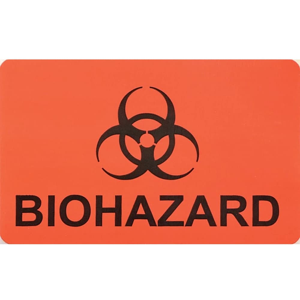 Marketlab Biohazard Warning Label, Orange/Black, 2.75" x 1.75", Paper, 1000/Package - Label Biohazard Warning - Image 1