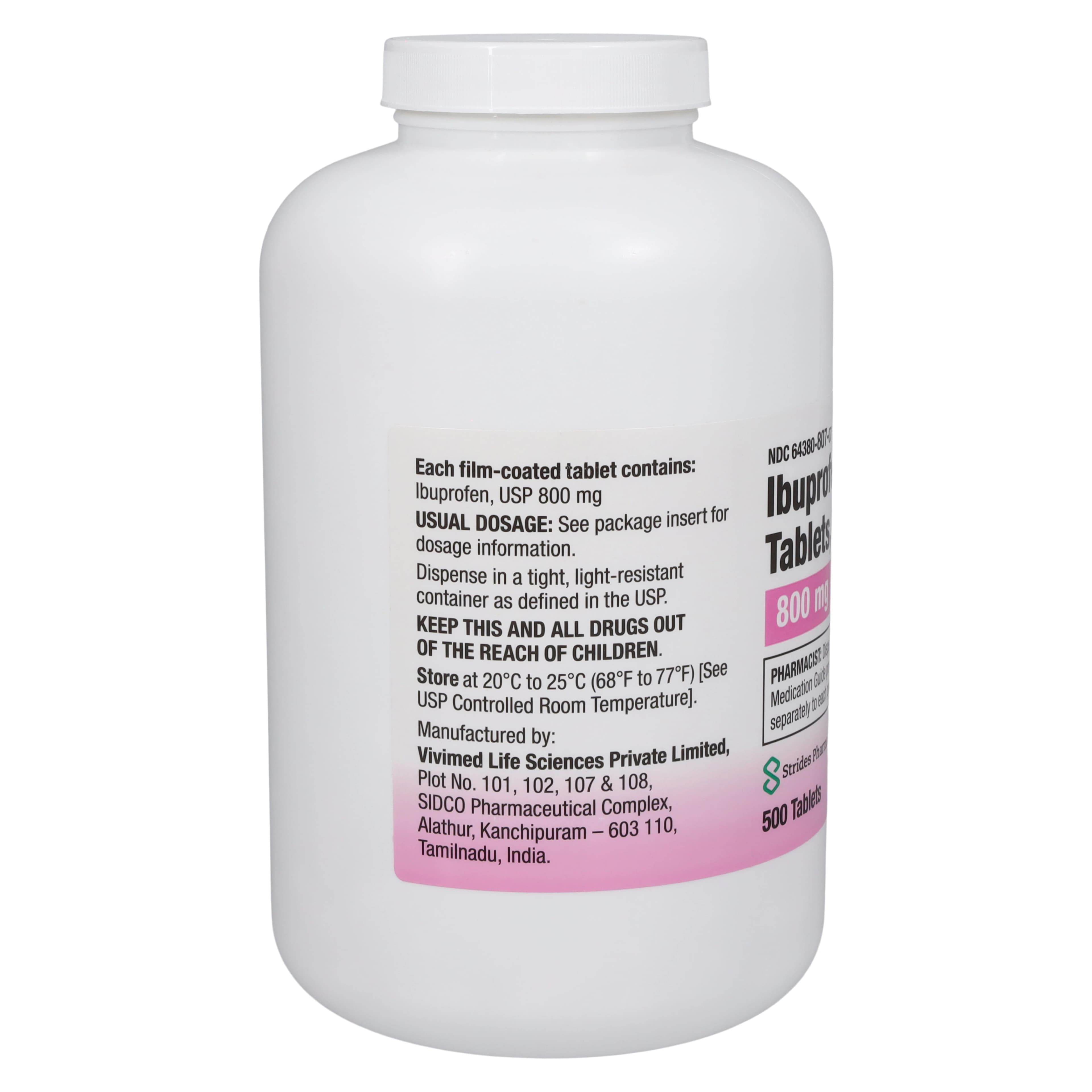 Strides Pharma Ibuprofen Tablets, 800mg, Bottle thumbnail 2