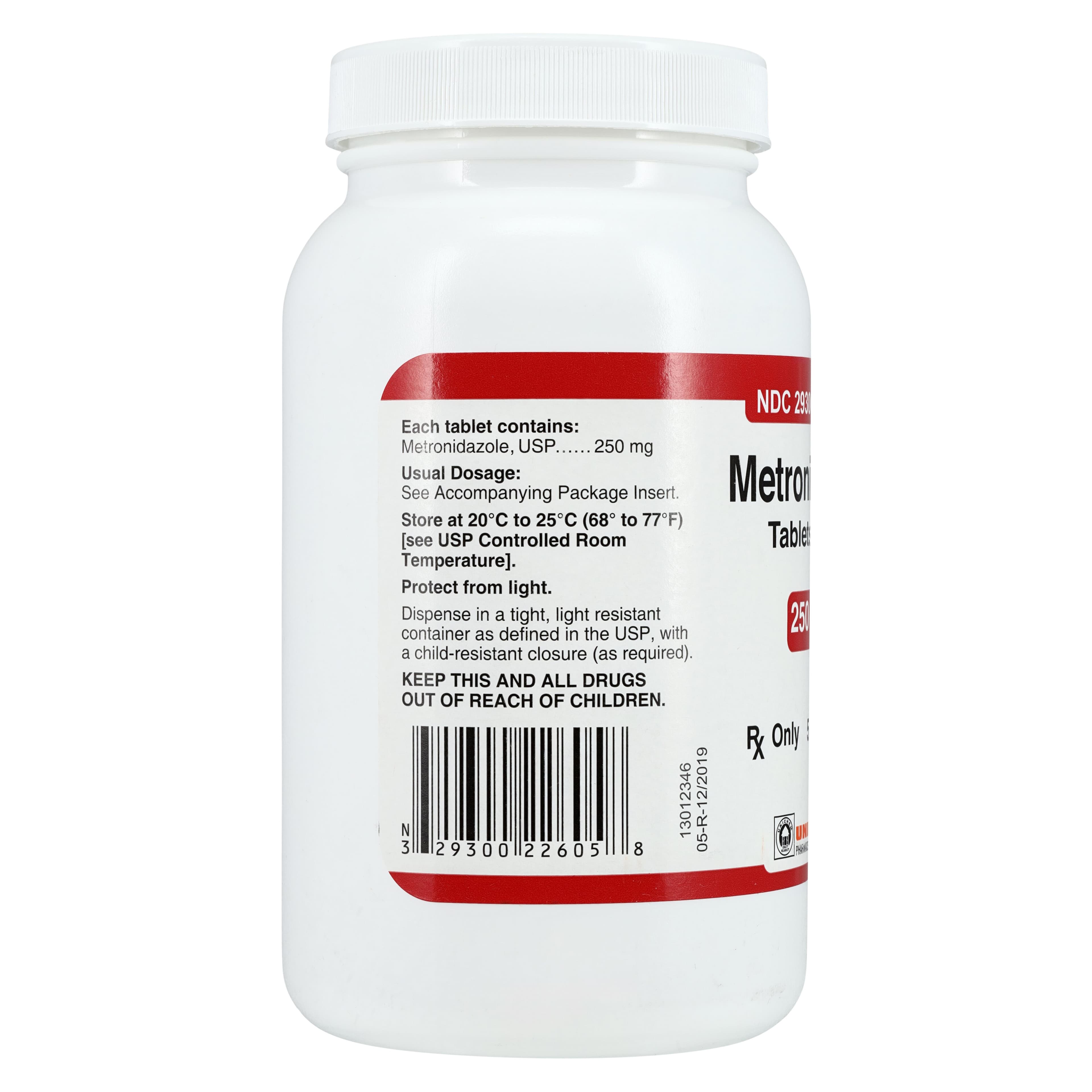 Metronidazole Tablets 250mg, 500 Count Bottle (Unichem Pharmaceuticals) thumbnail 2