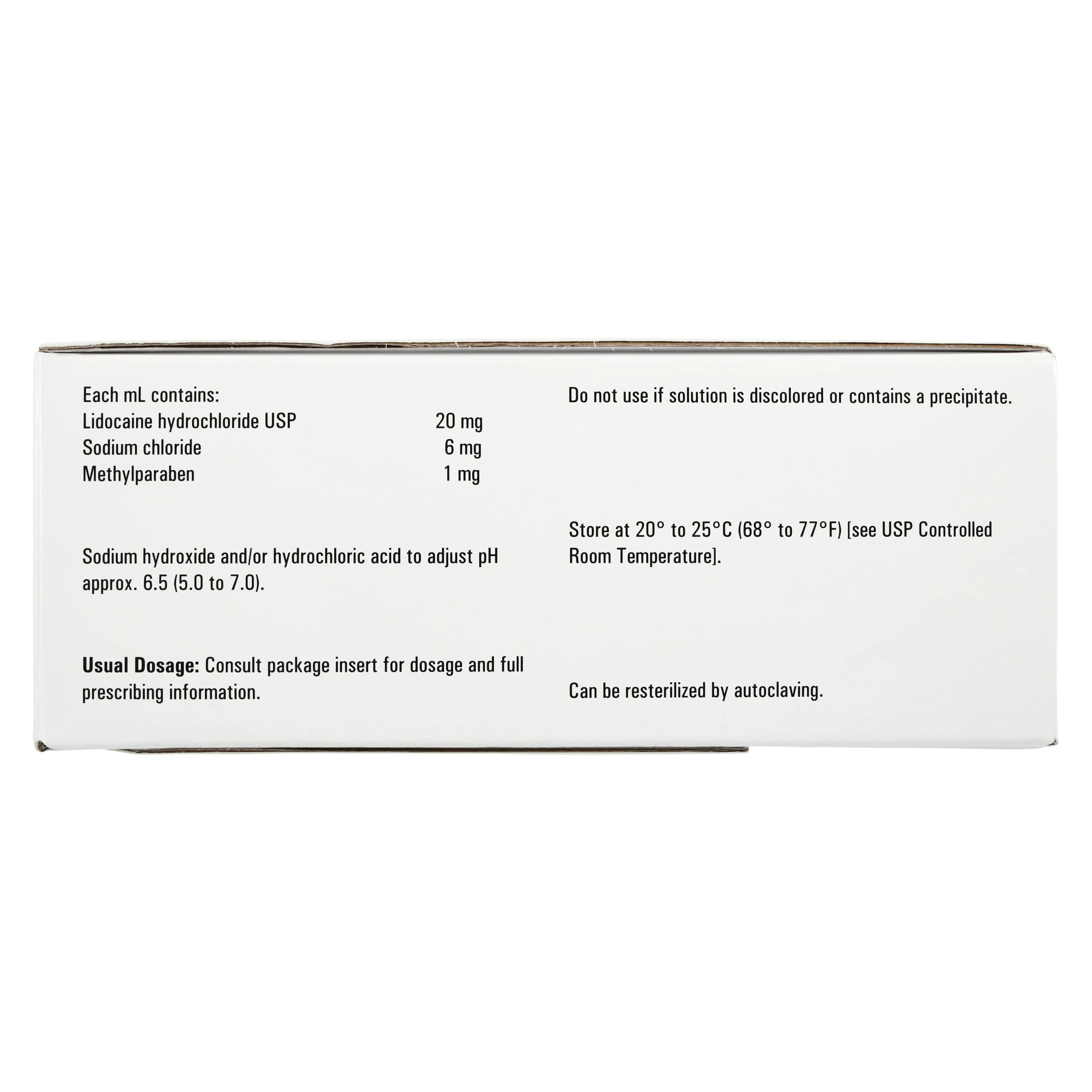 Lidocaine HCl Injection 2% MDV 50mL, 25/Package thumbnail 6