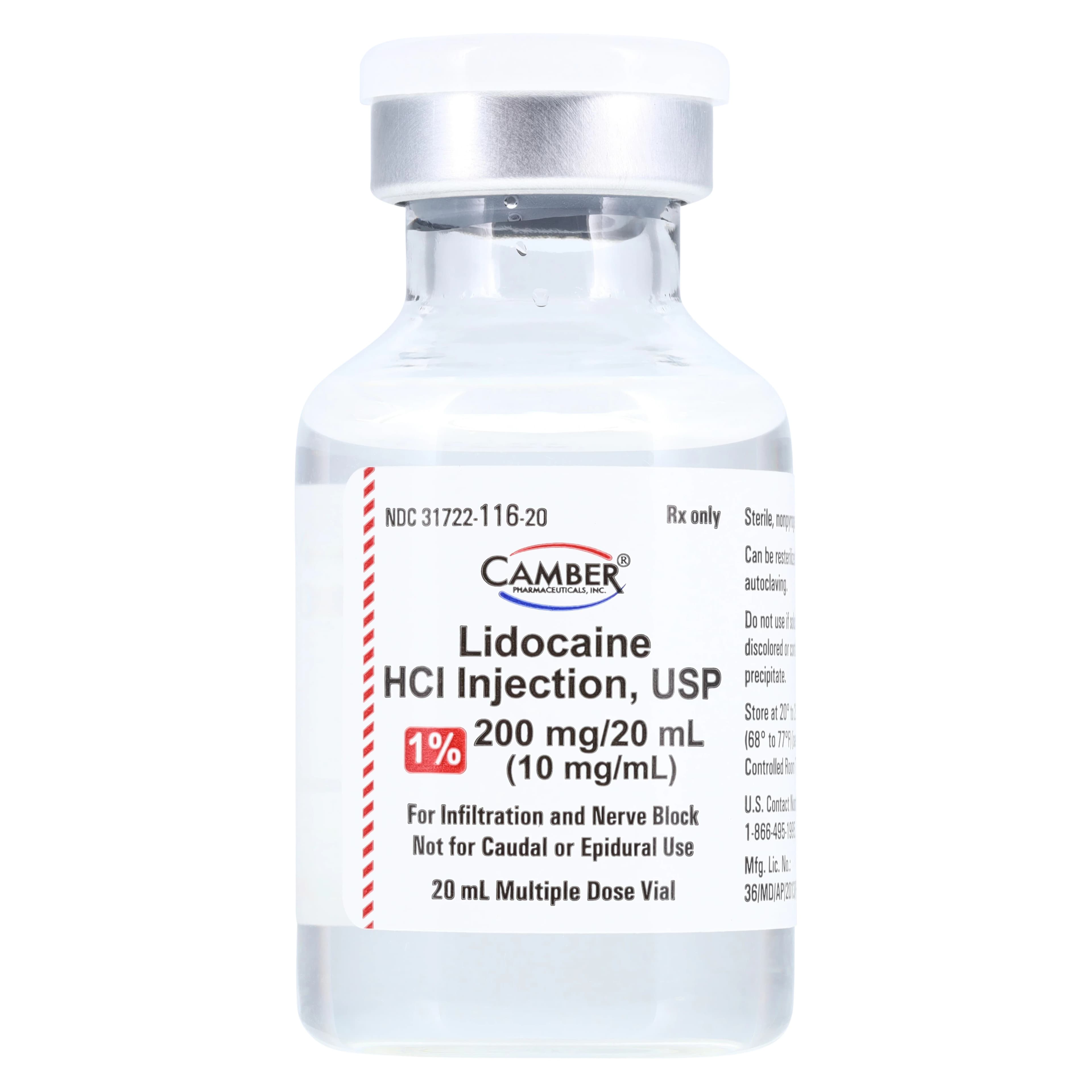 Lidocaine HCl Injection 1% MDV 20mL, 25/Package thumbnail 3