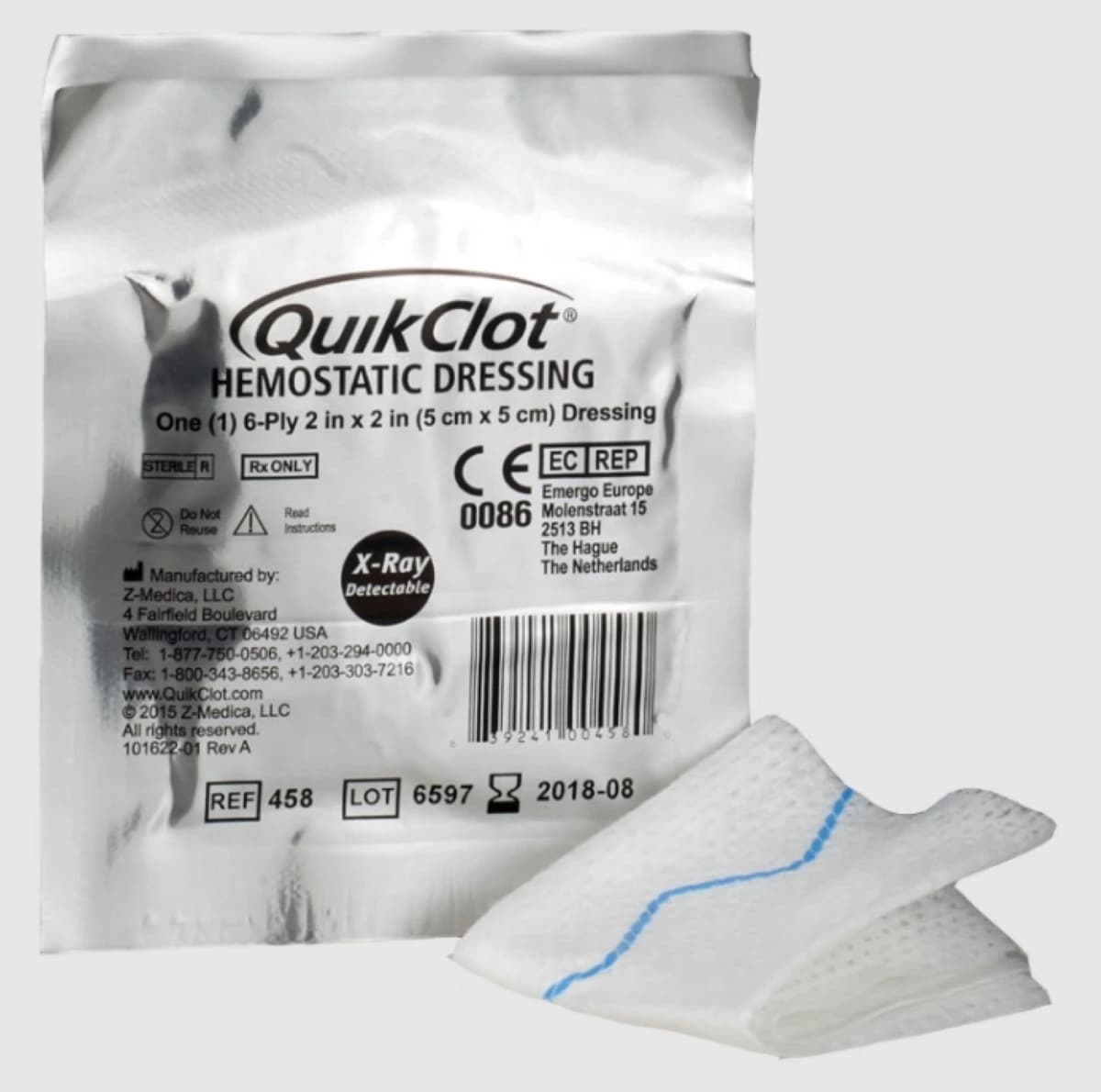 QuikClot Hemostatic Non-Woven Gauze Dressing - QuikClot Hemost Dressing - Image 1