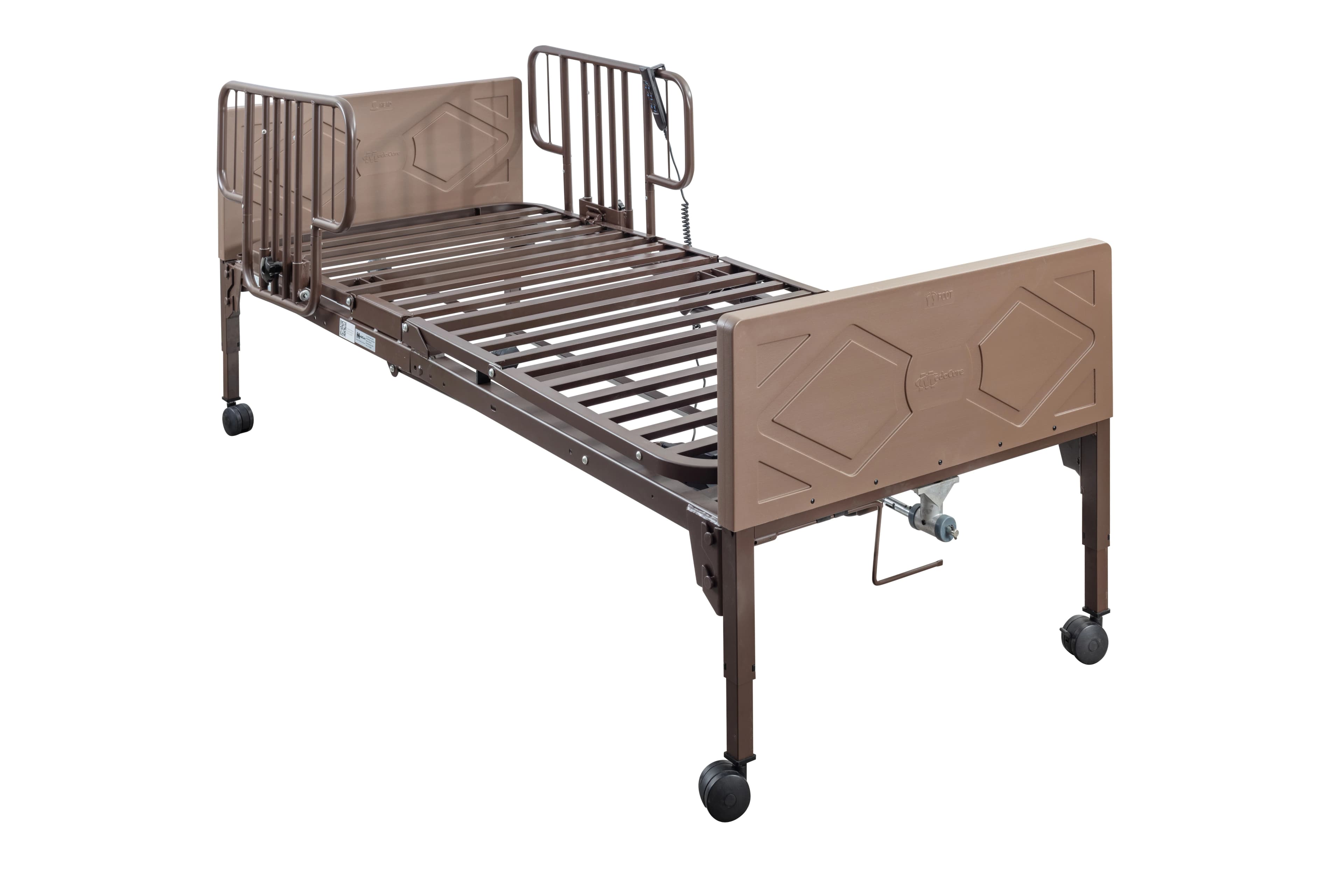 Medacure 36" Homecare Semi-Electric Bed, Walnut Finish - Bed 36" Homecare Semi Elec Wal - Image 1