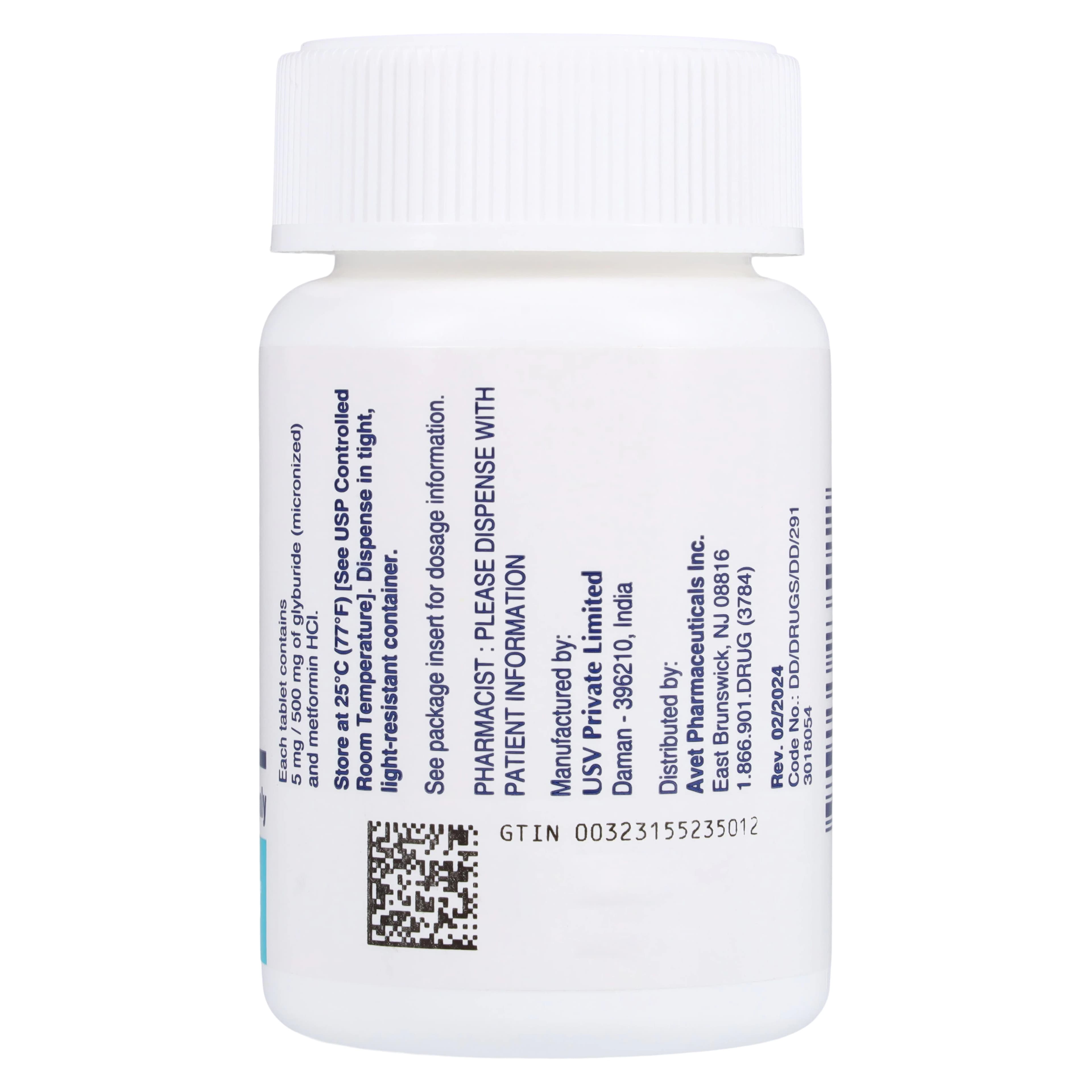 Glyburide/Metformin Tablets 5mg/500mg, 100 Count Bottle thumbnail 2