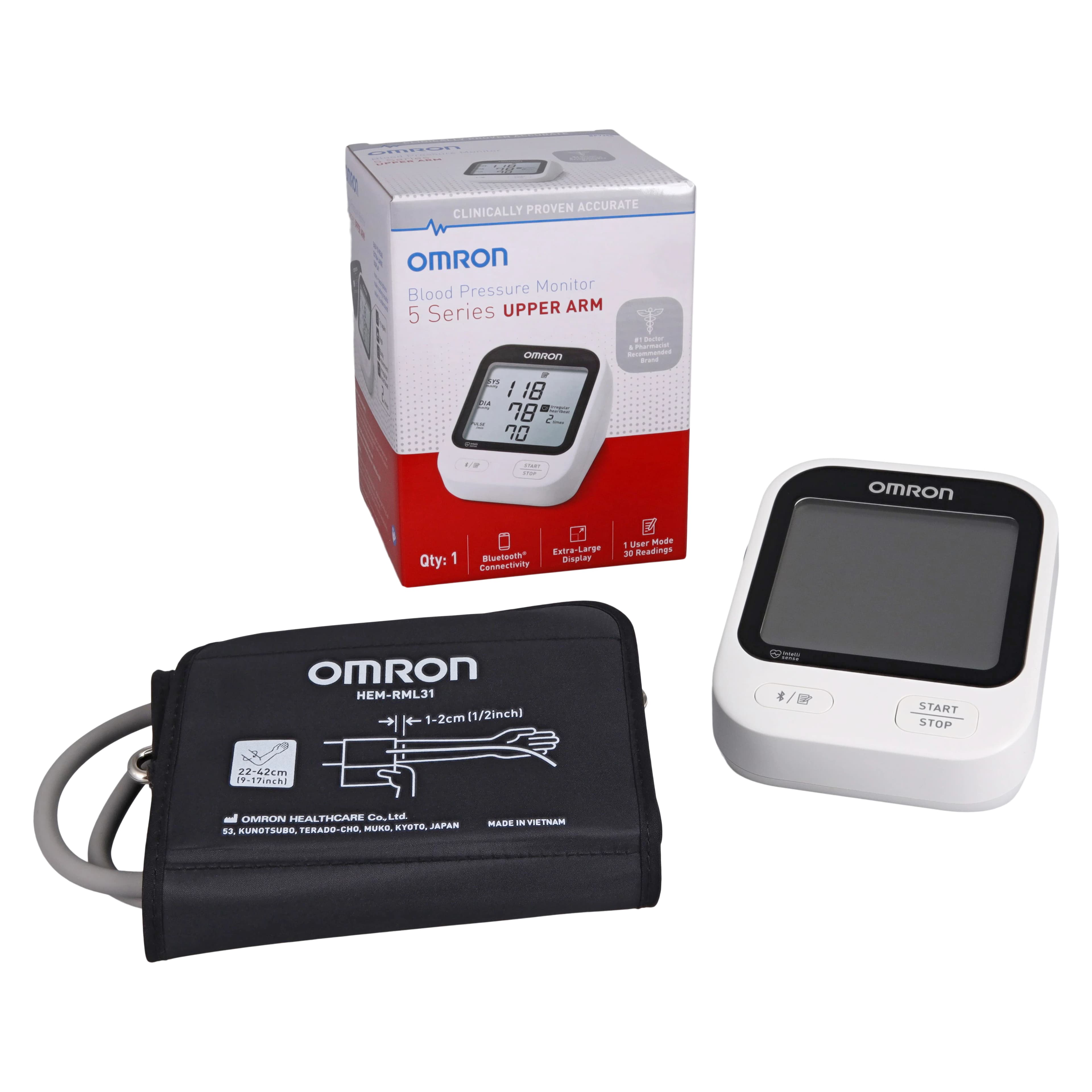 Omron 5 Series Wireless Upper Arm Blood Pressure Monitor, BP7255 - Omron 5 Series Upper Arm Blood Pressure Monitor - Omron 5 Series Upper Arm Blood Pressure Monitor - Image 1