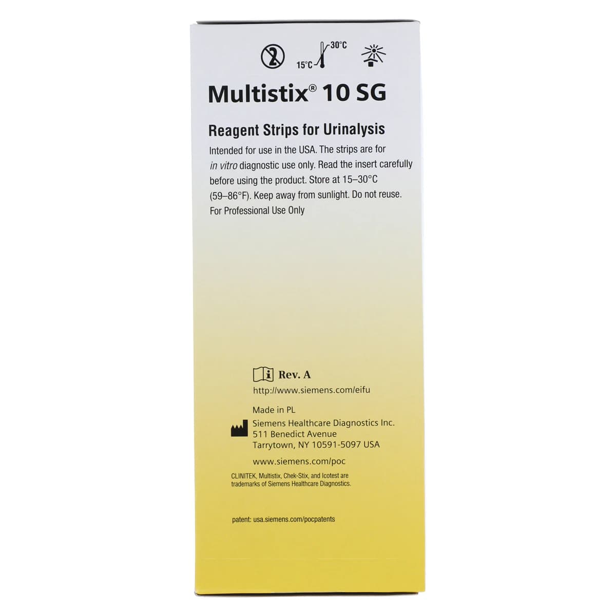 Siemens Multistix 10 SG Urinalysis Test Strips, 100/Bottle thumbnail 4